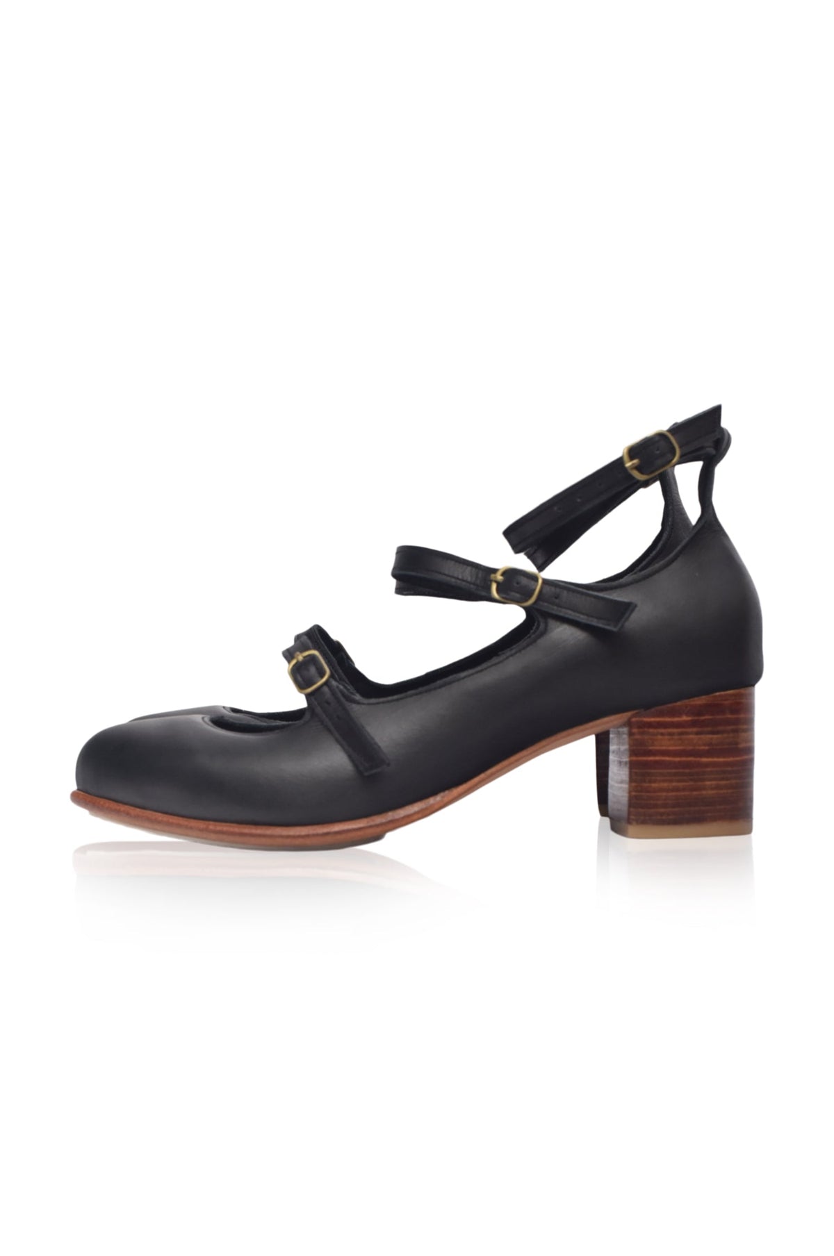 Jardin Block Heel Leather Pumps-2