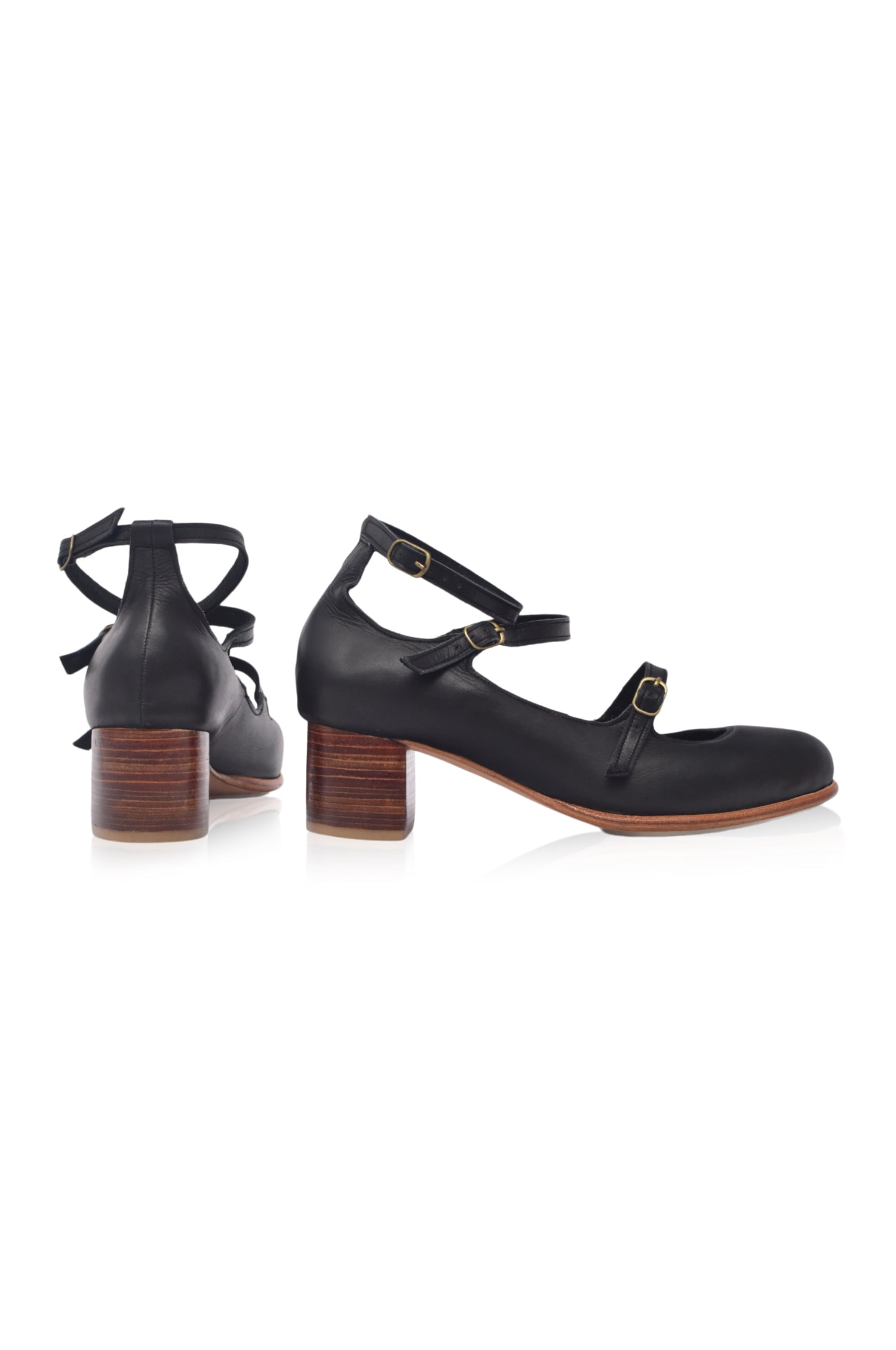 Jardin Block Heel Leather Pumps-4