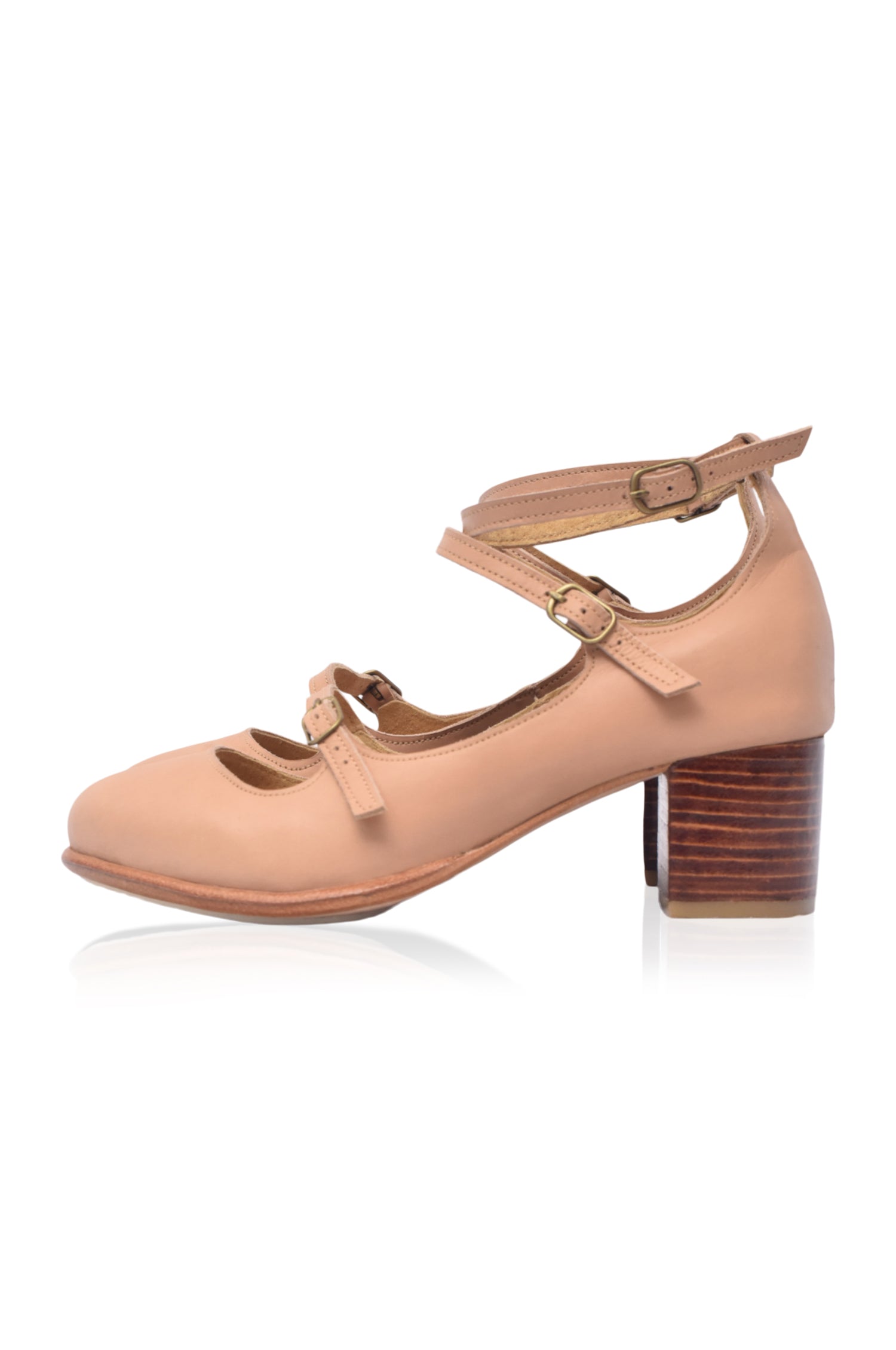 Jardin Block Heel Leather Pumps-2