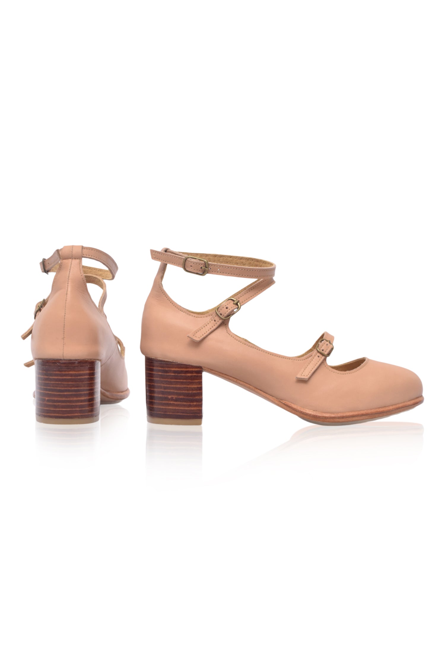Jardin Block Heel Leather Pumps-4