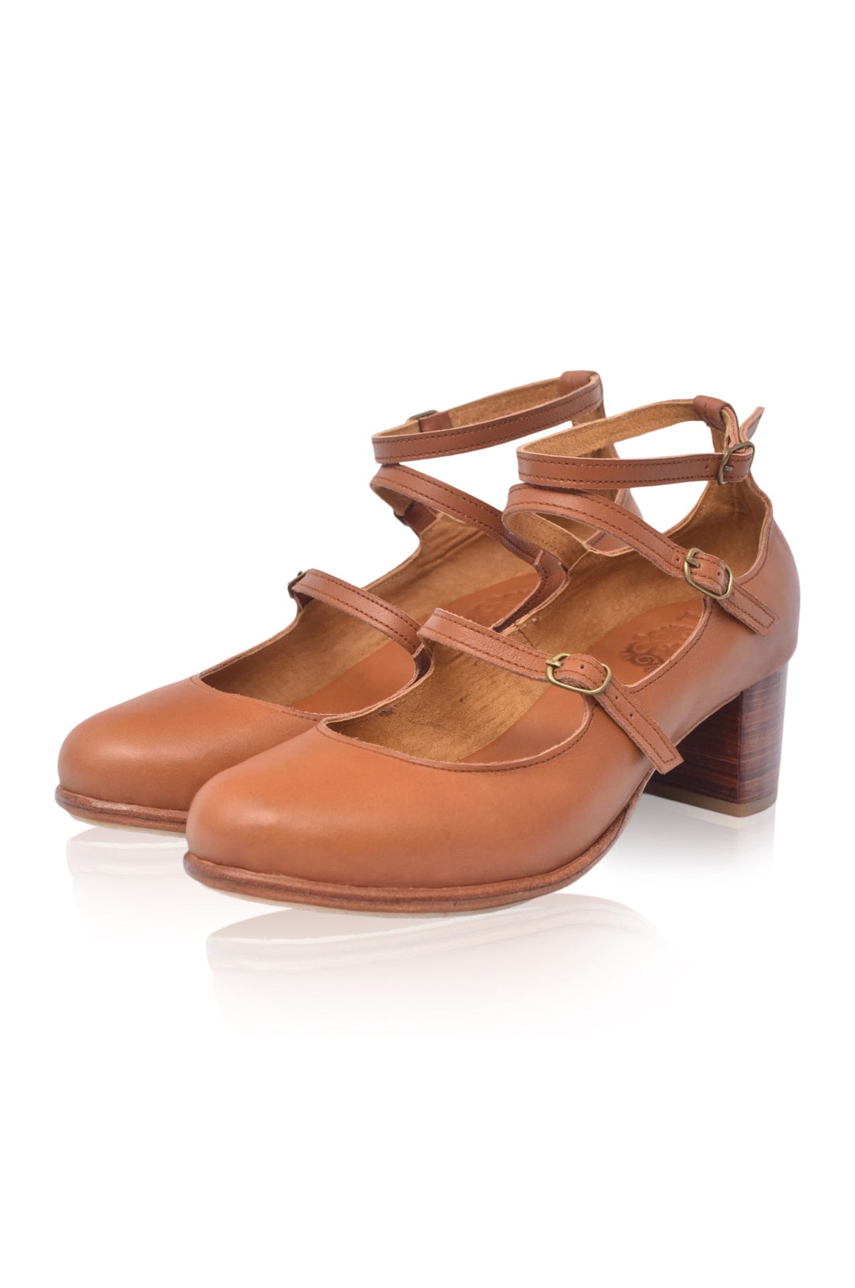 Jardin Block Heel Leather Pumps-1