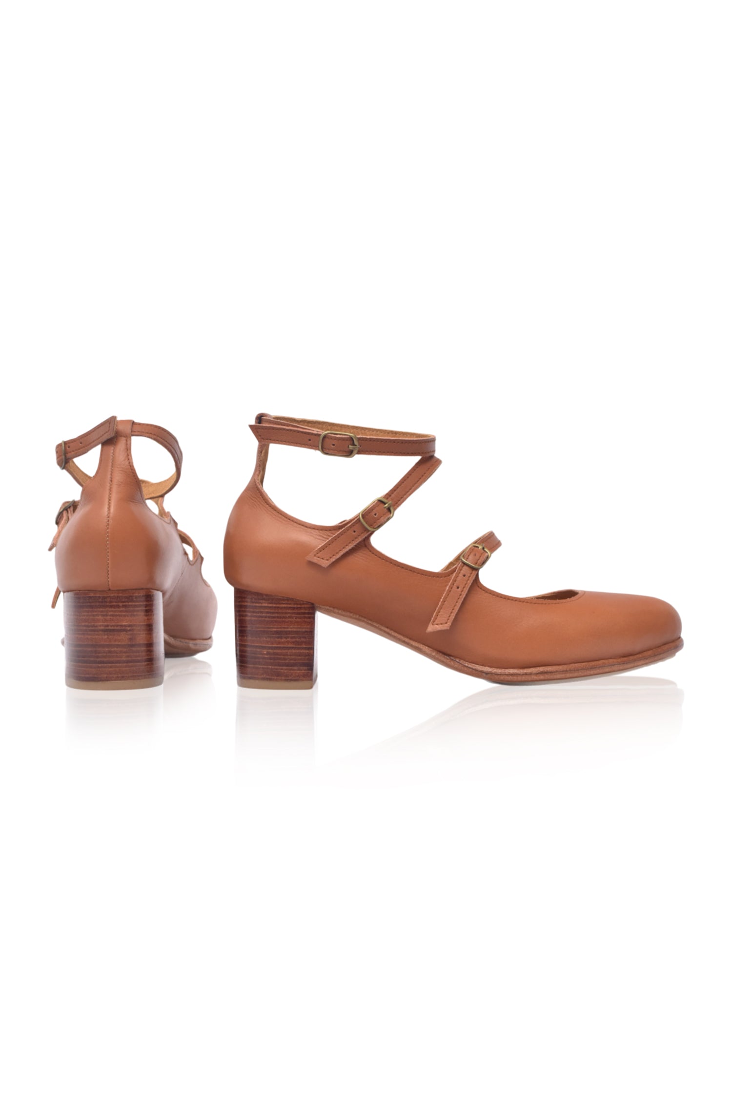 Jardin Block Heel Leather Pumps-2