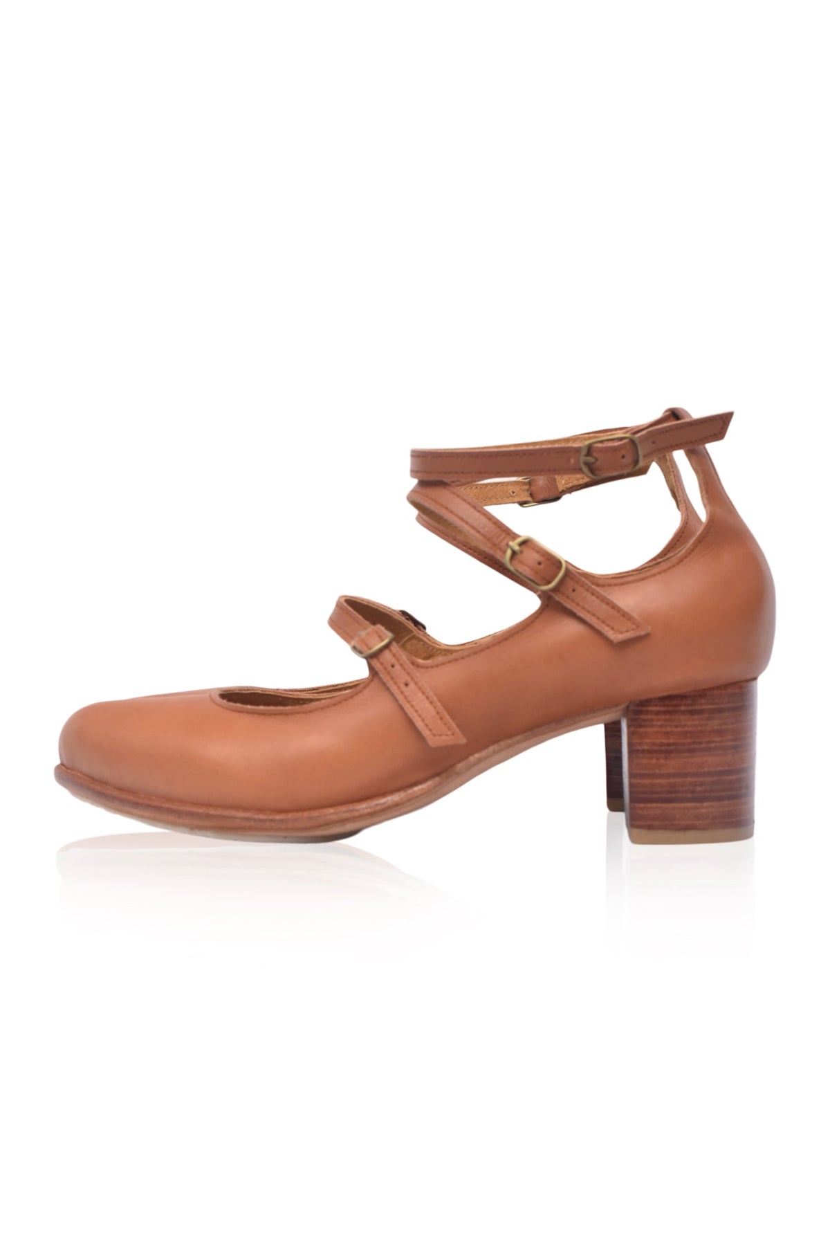 Jardin Block Heel Leather Pumps-6