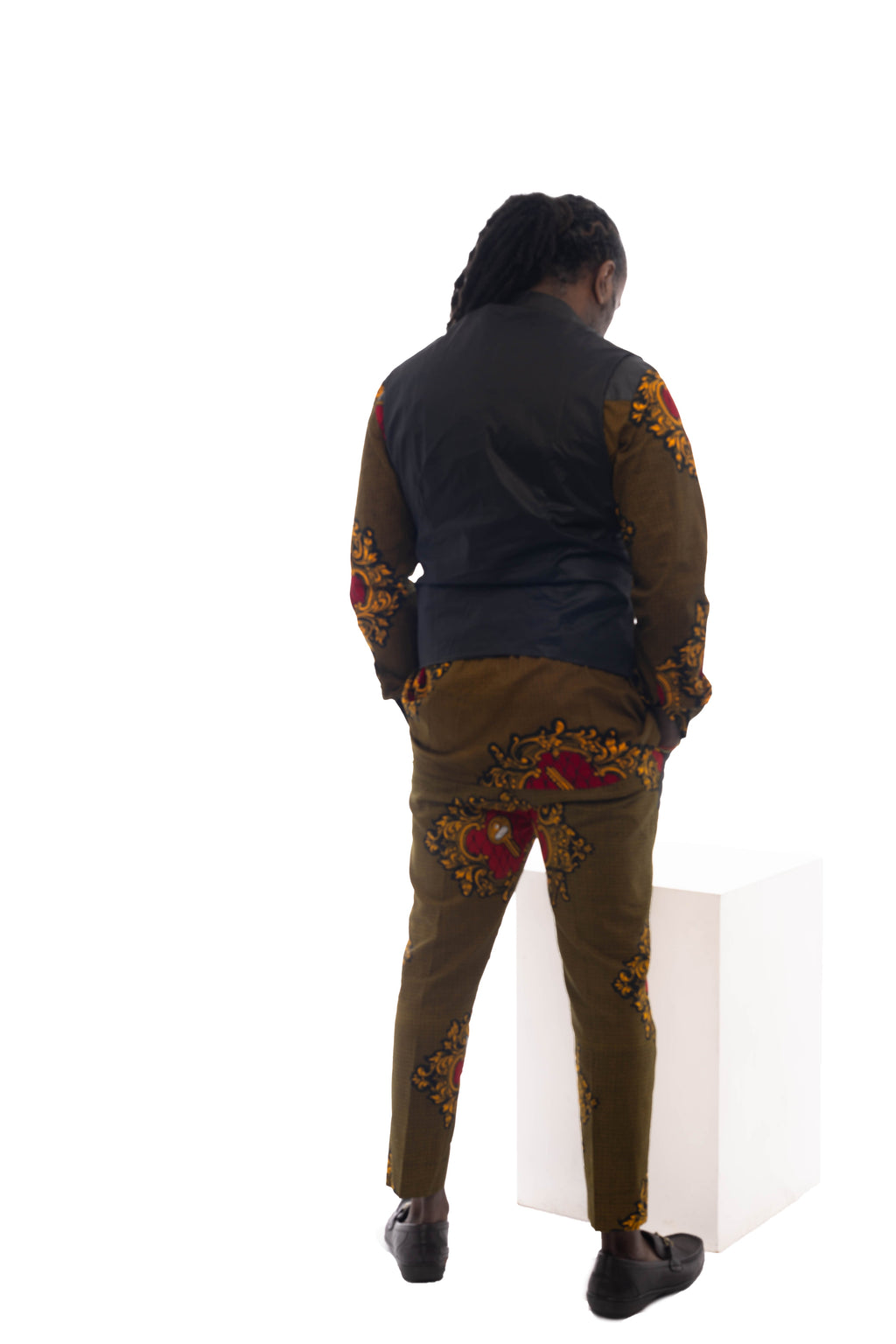 African Fashion Ankara Print Shirt, Trouser & Waistcoat Set-1