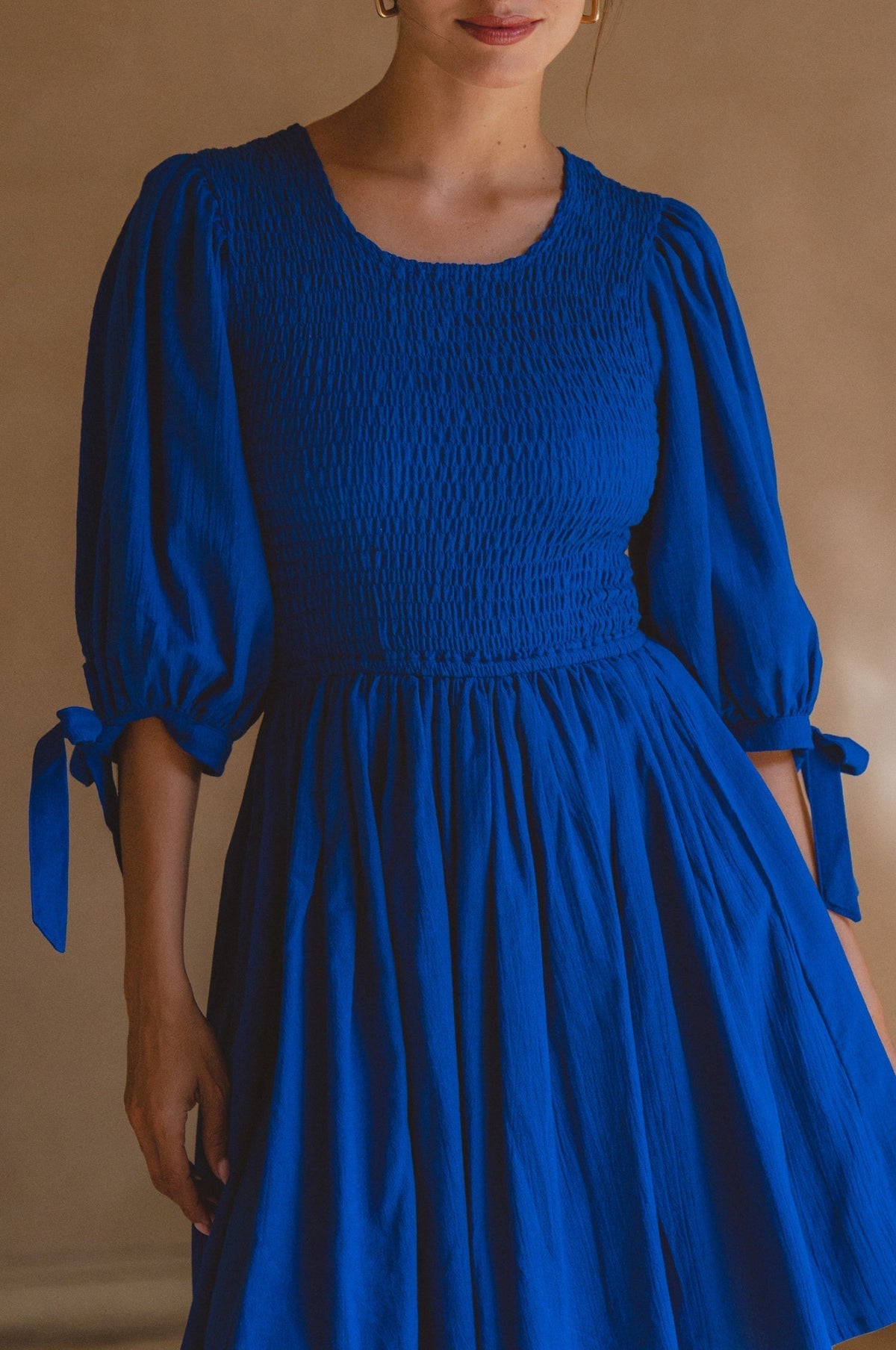 Jolie Puff Sleeve Linen Mini Dress-3