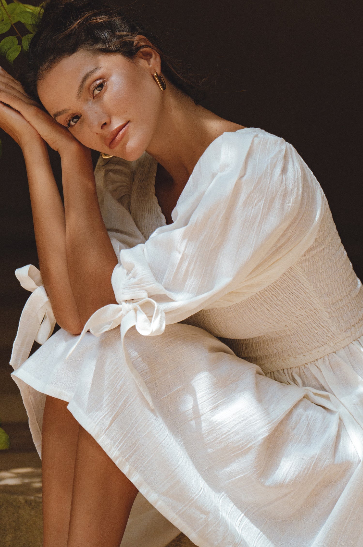 Jolie Puff Sleeve Linen Mini Dress-4