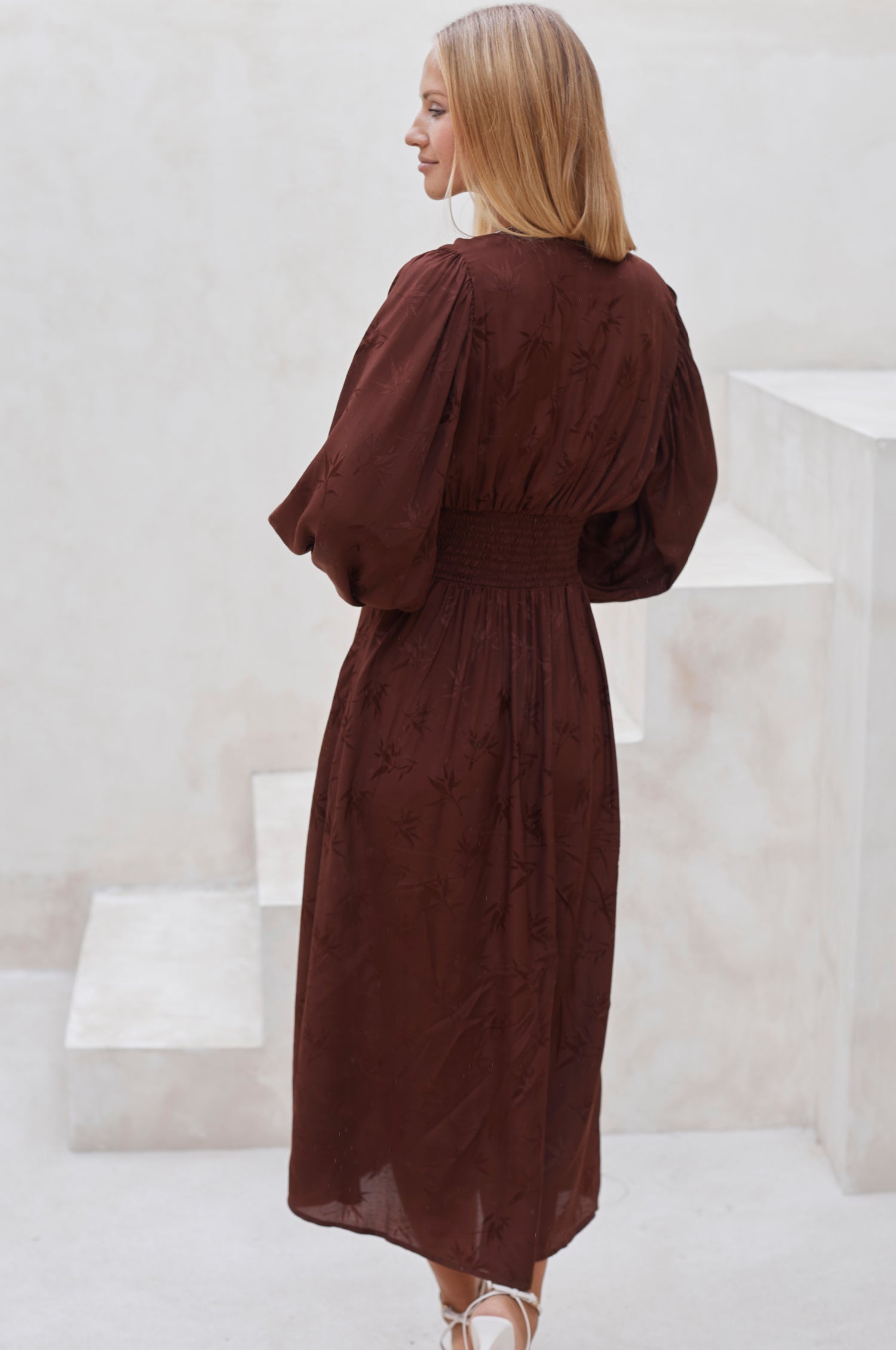 Juliette Pearl Buttons Midi Dress-4