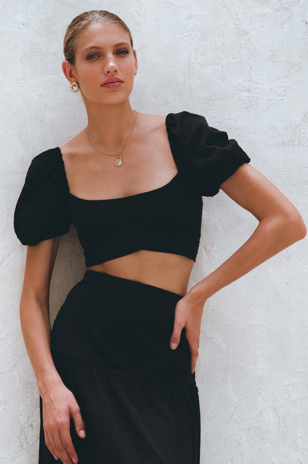 Kiana Linen Crop Top-0