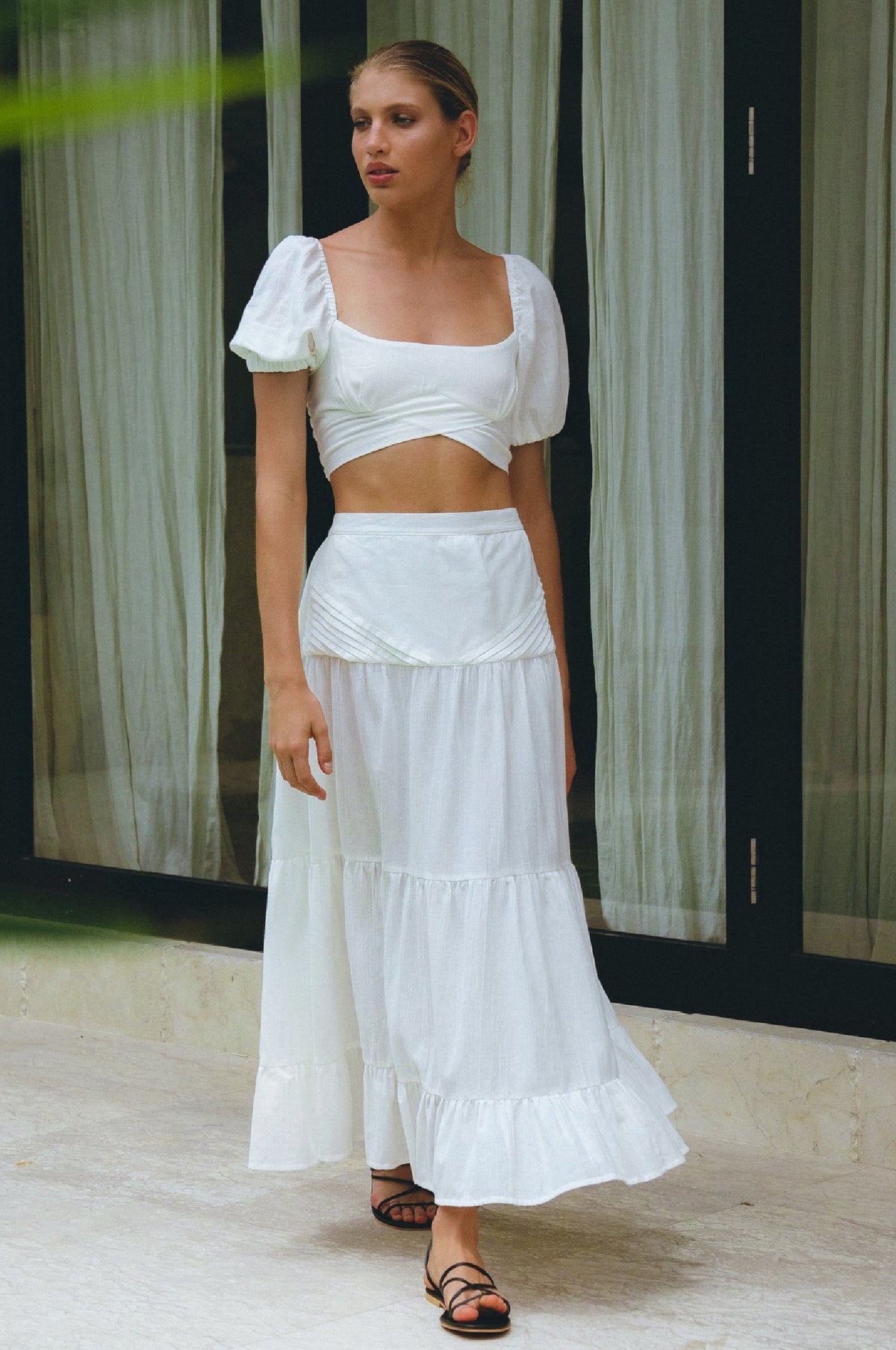Kiana Linen Crop Top-3