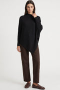 Black Ribbed High Neck Jumper-0