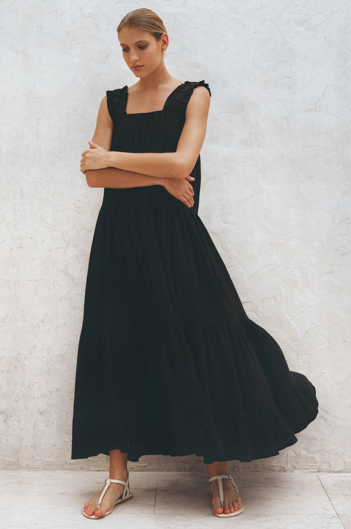 La Palma Linen Maxi Dress-6