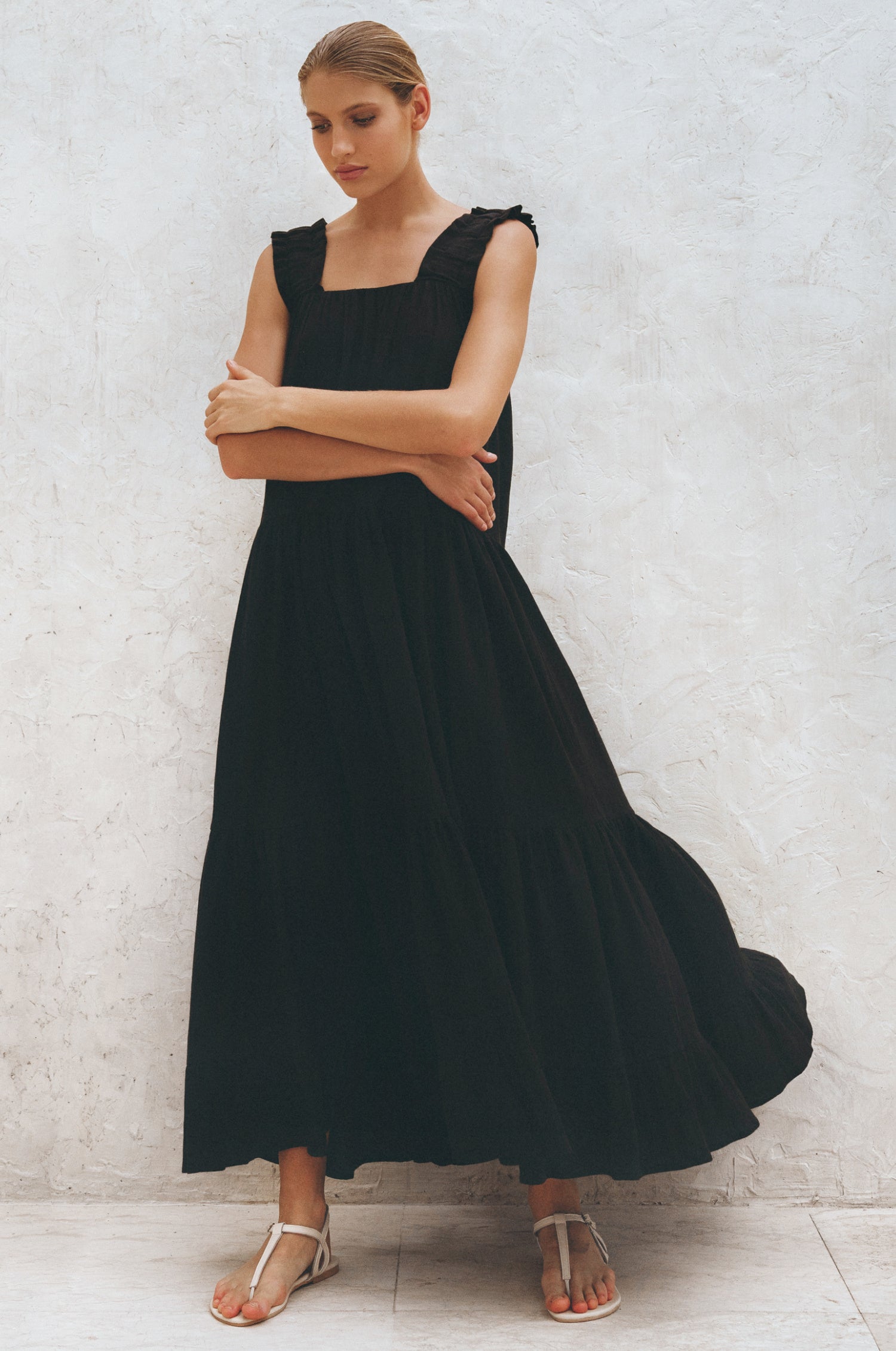 La Palma Linen Maxi Dress-6