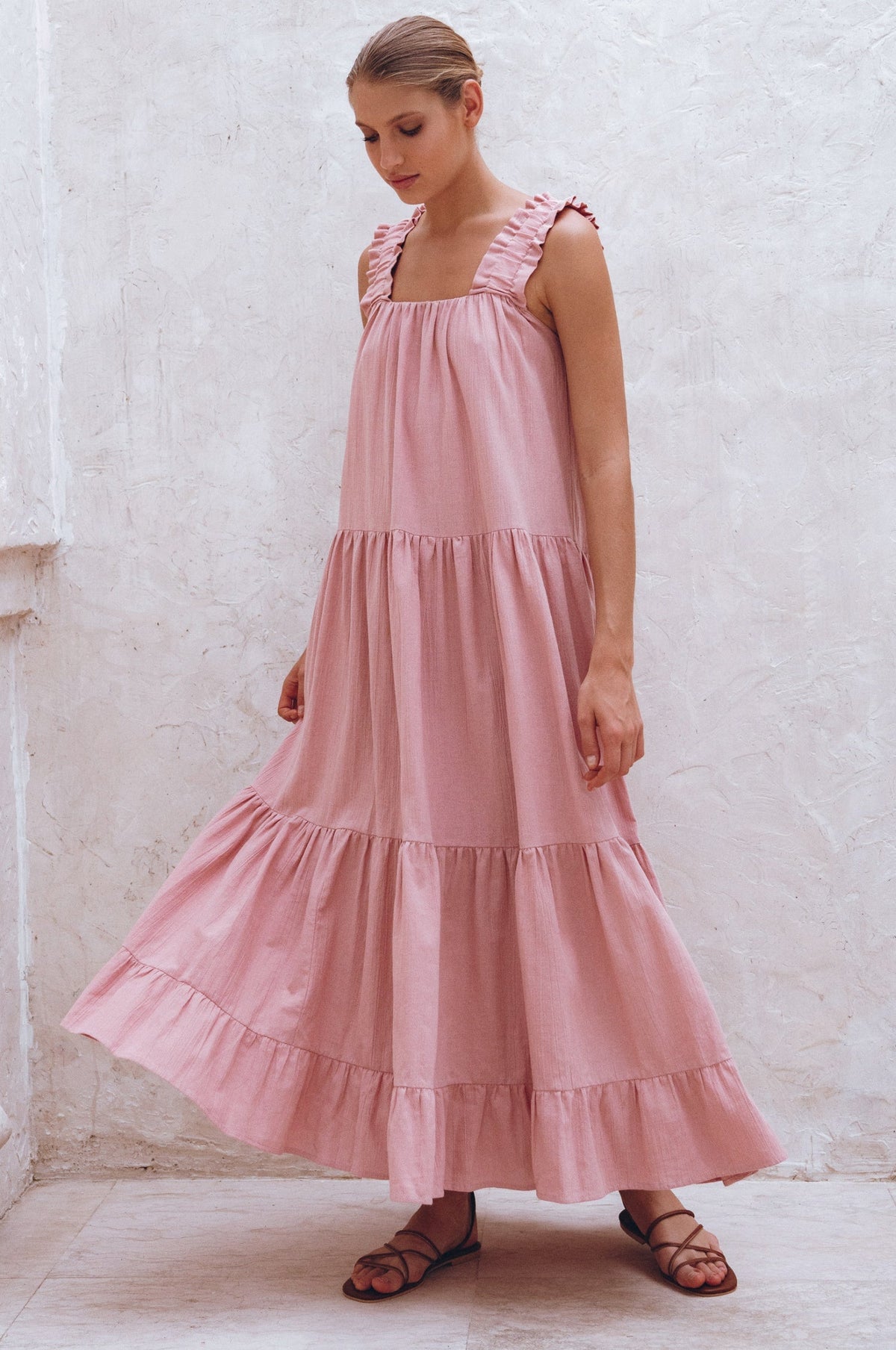 La Palma Linen Maxi Dress-2