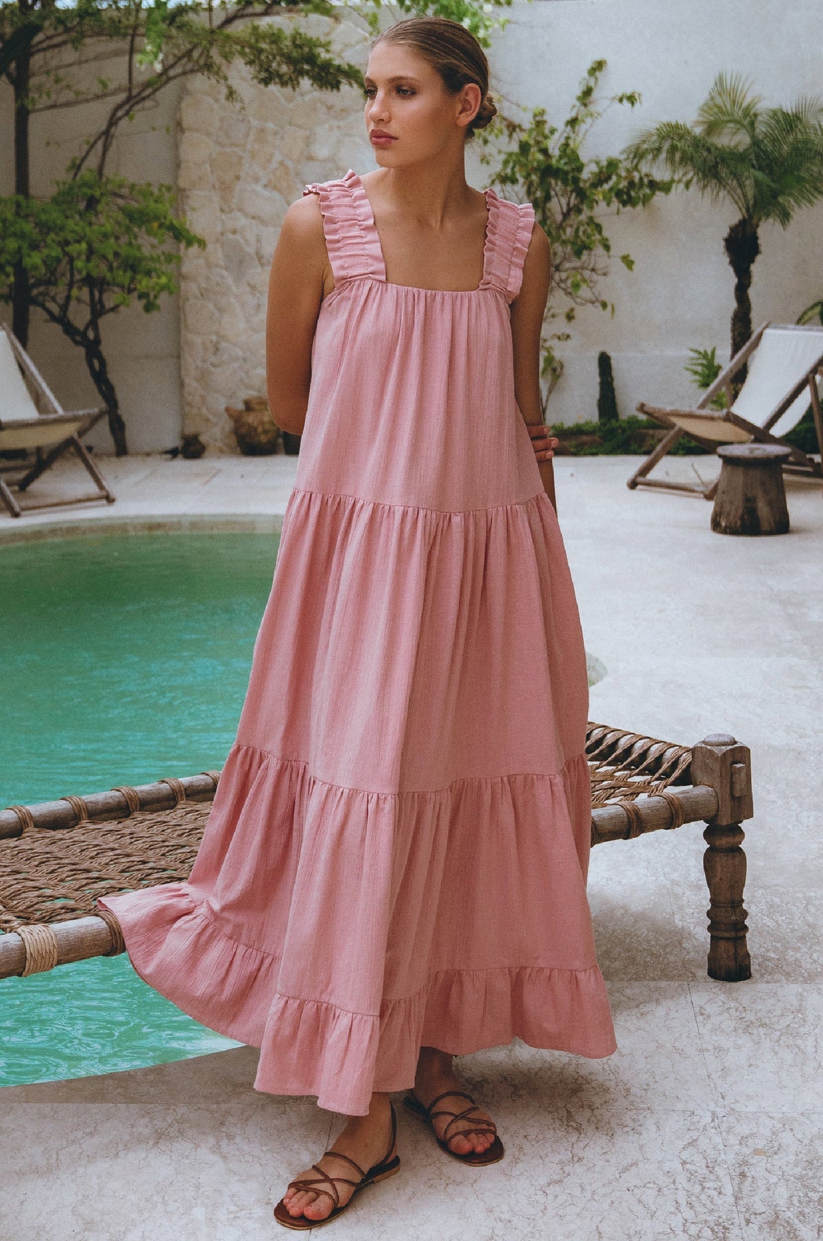 La Palma Linen Maxi Dress-0