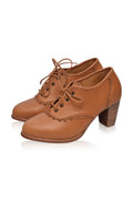 Lace Oxford Leather Heels-1