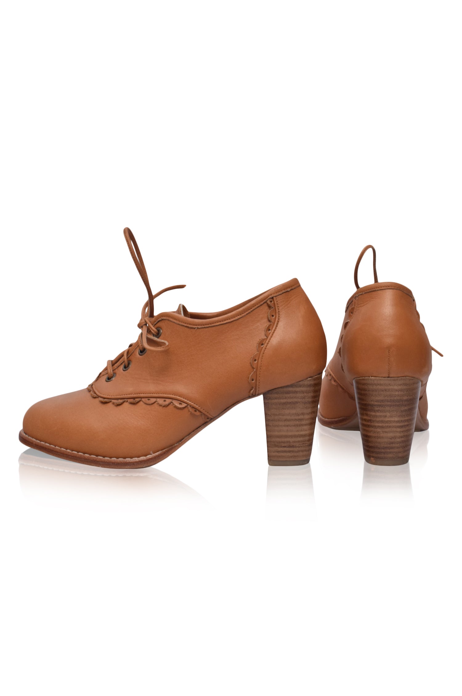 Lace Oxford Leather Heels-3