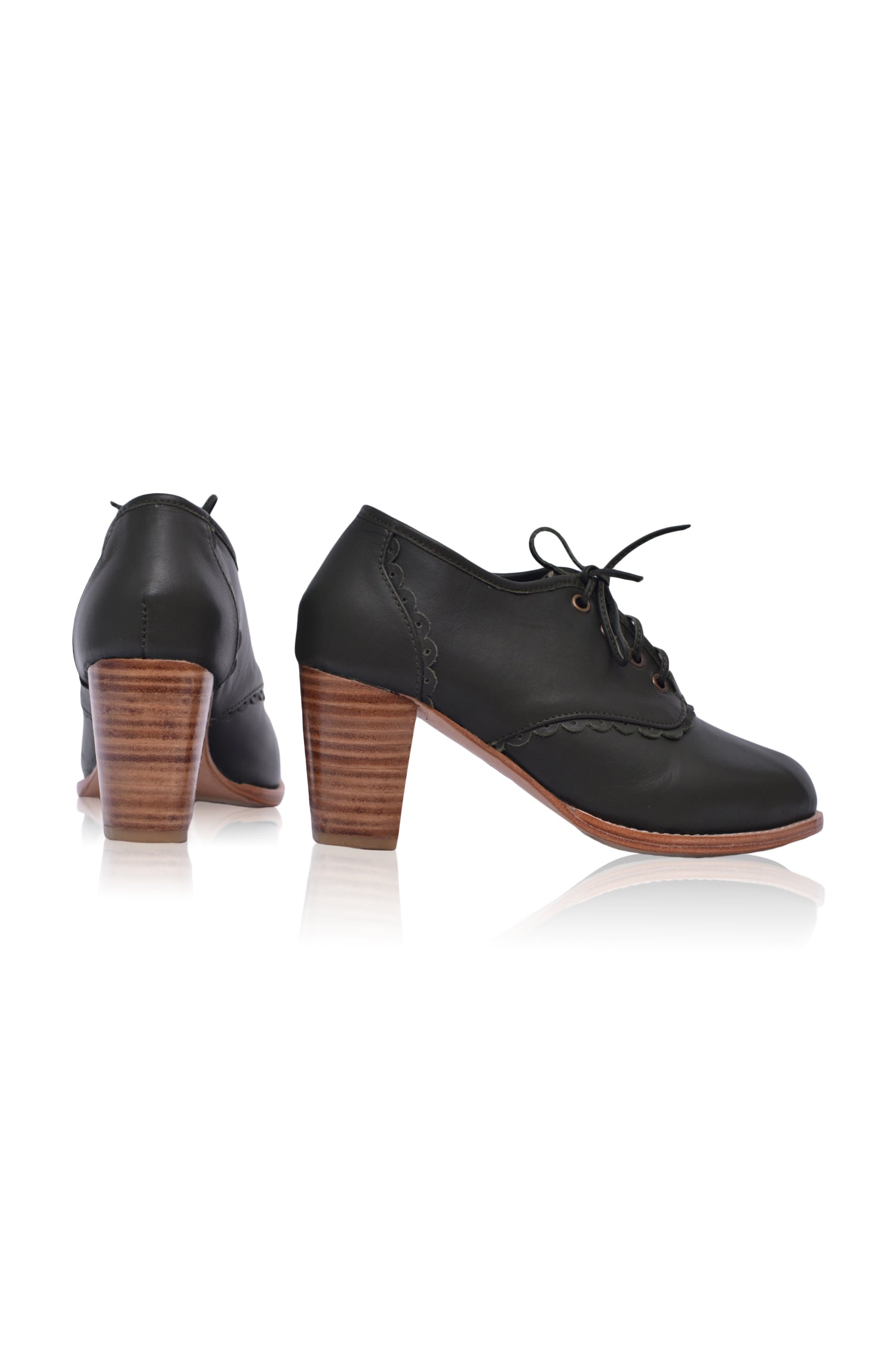 Lace Oxford Leather Heels-3