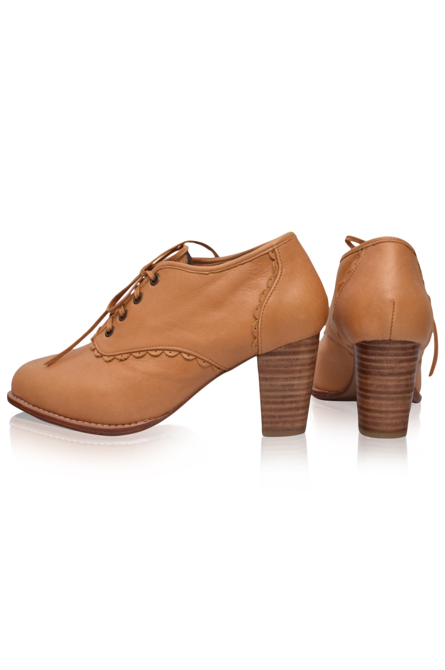 Lace Oxford Leather Heels-4