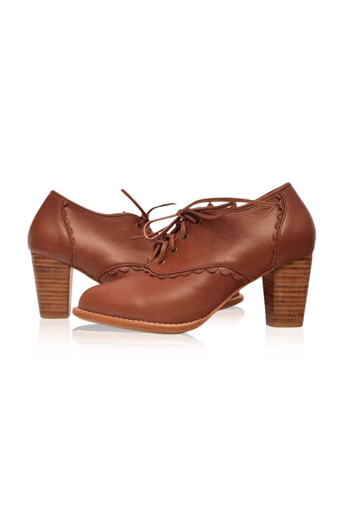 Lace Oxford Leather Heels-4