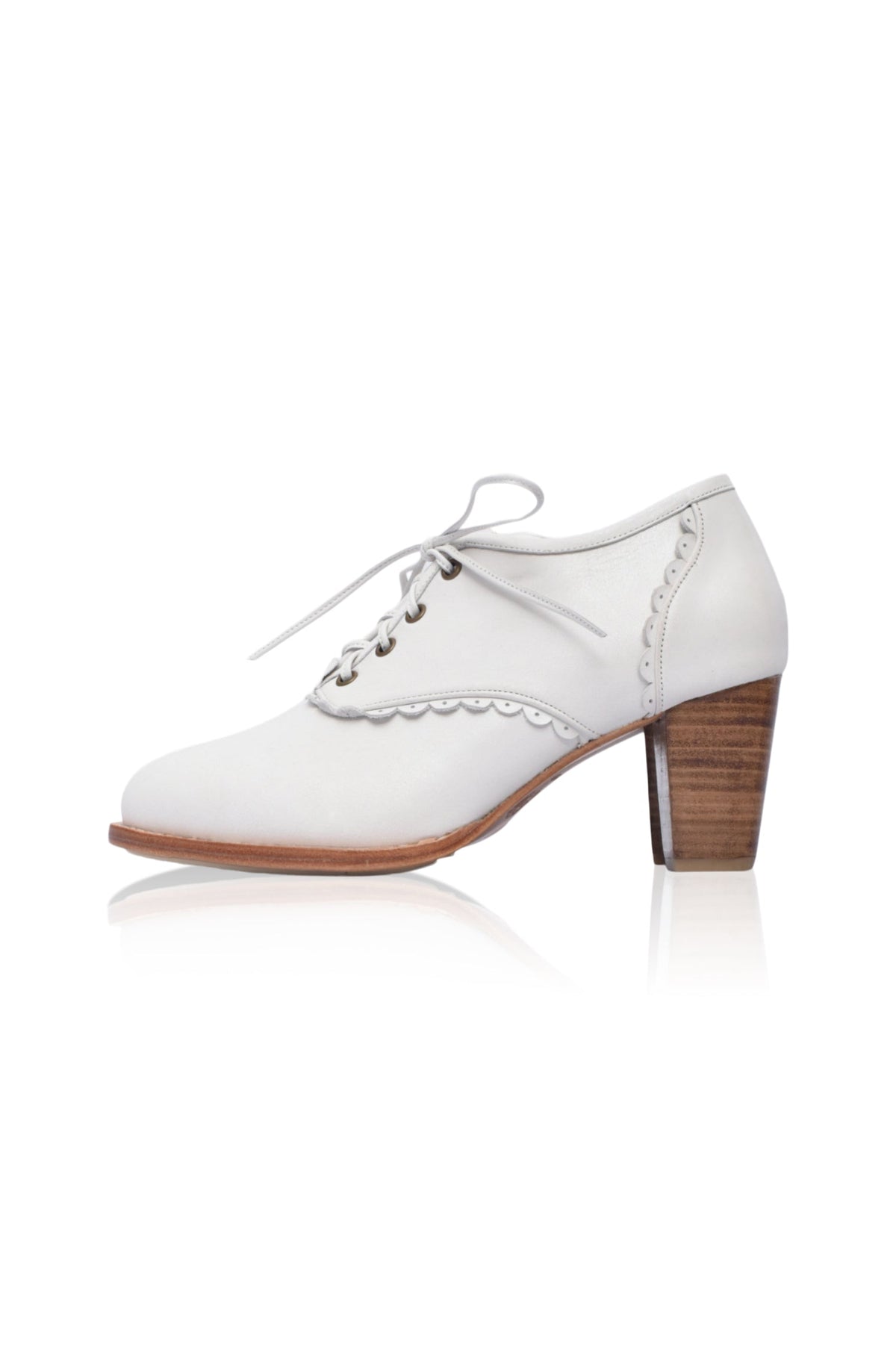Lace Oxford Leather Heels-4