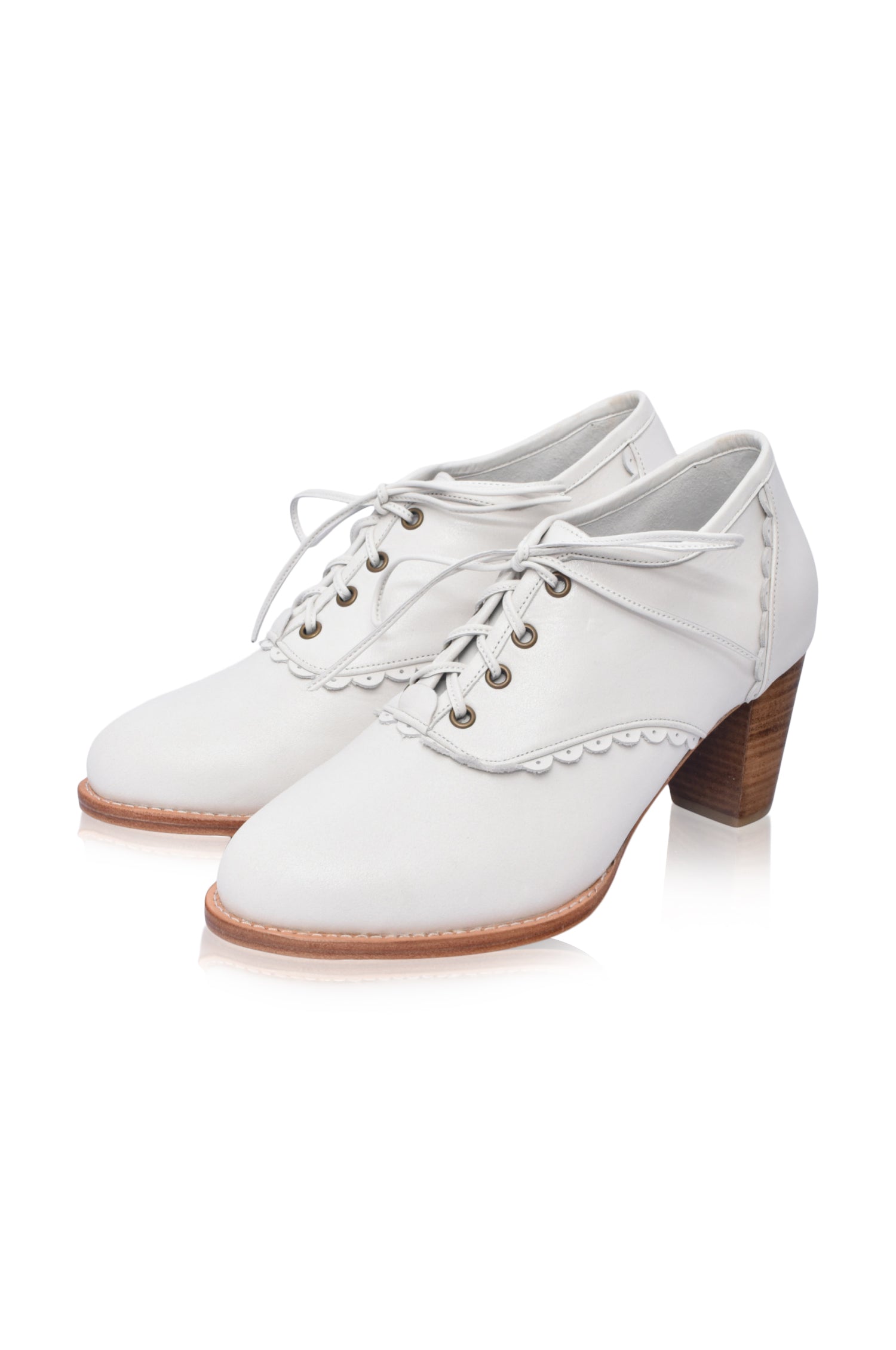 Lace Oxford Leather Heels-9