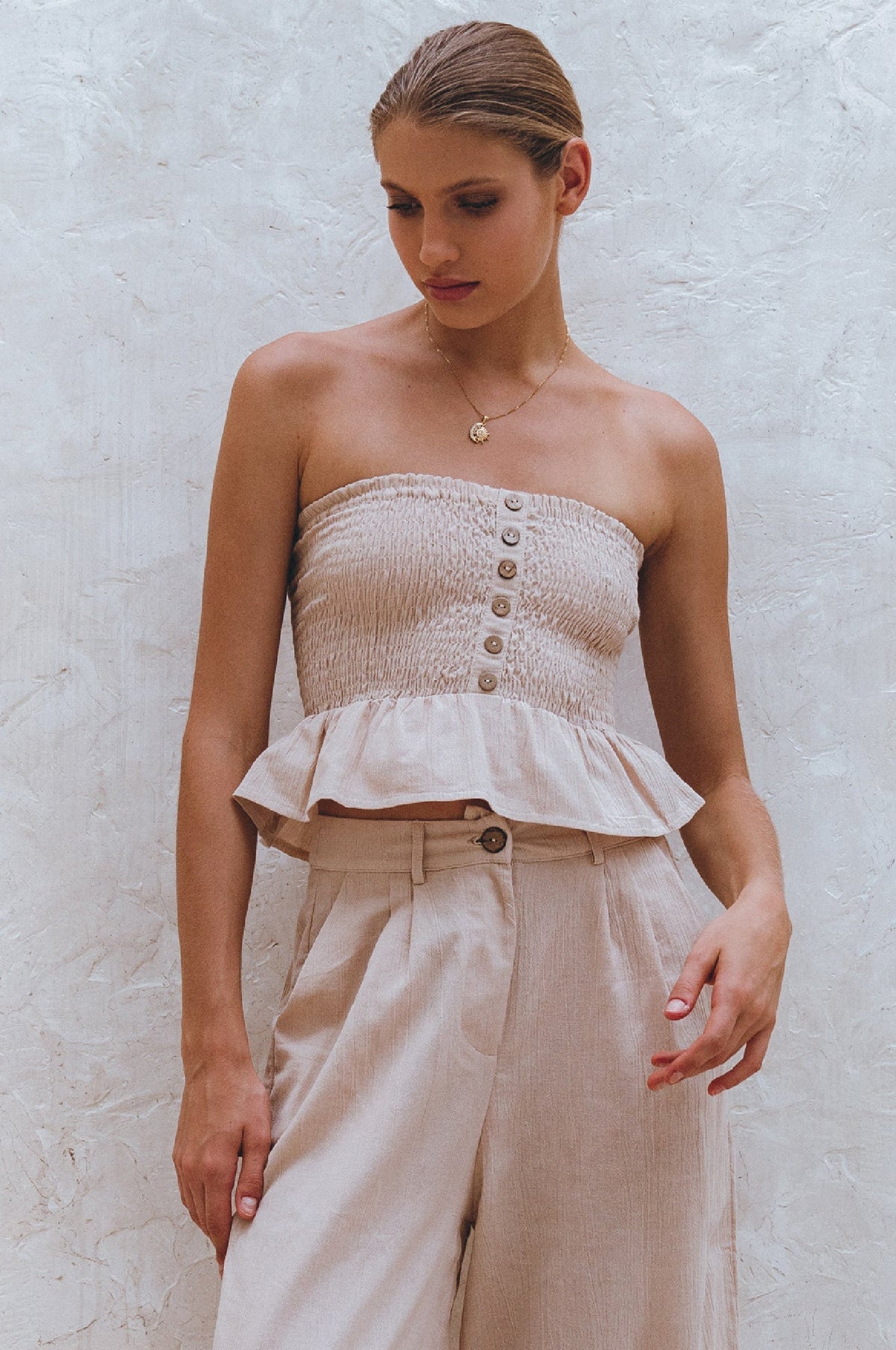 Laura Smocked Linen Top (Sale)-7