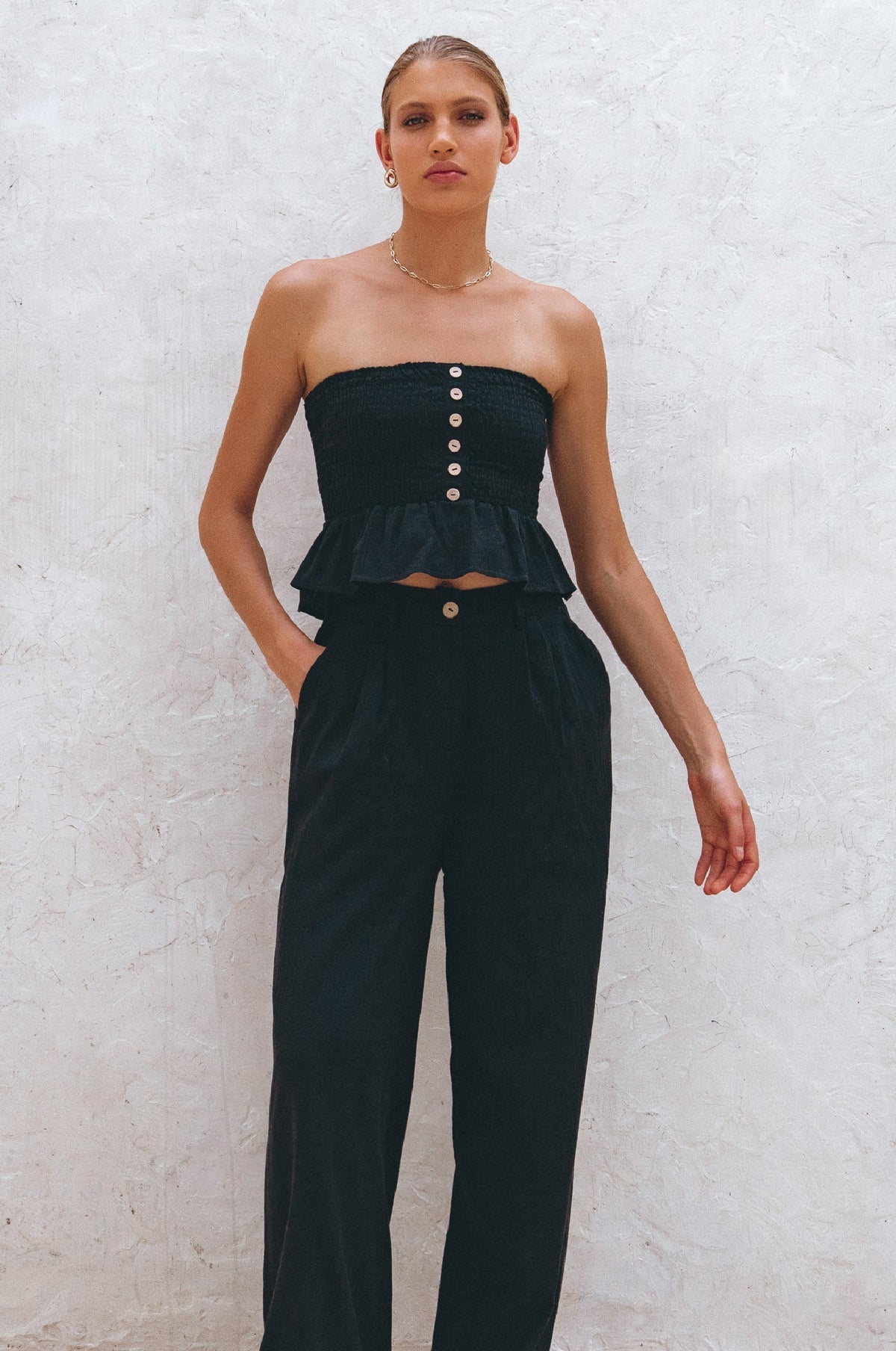 Laura Smocked Linen Top (Sale)-5