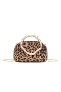 Leopard Print Clutch Bag with Handle Design-0