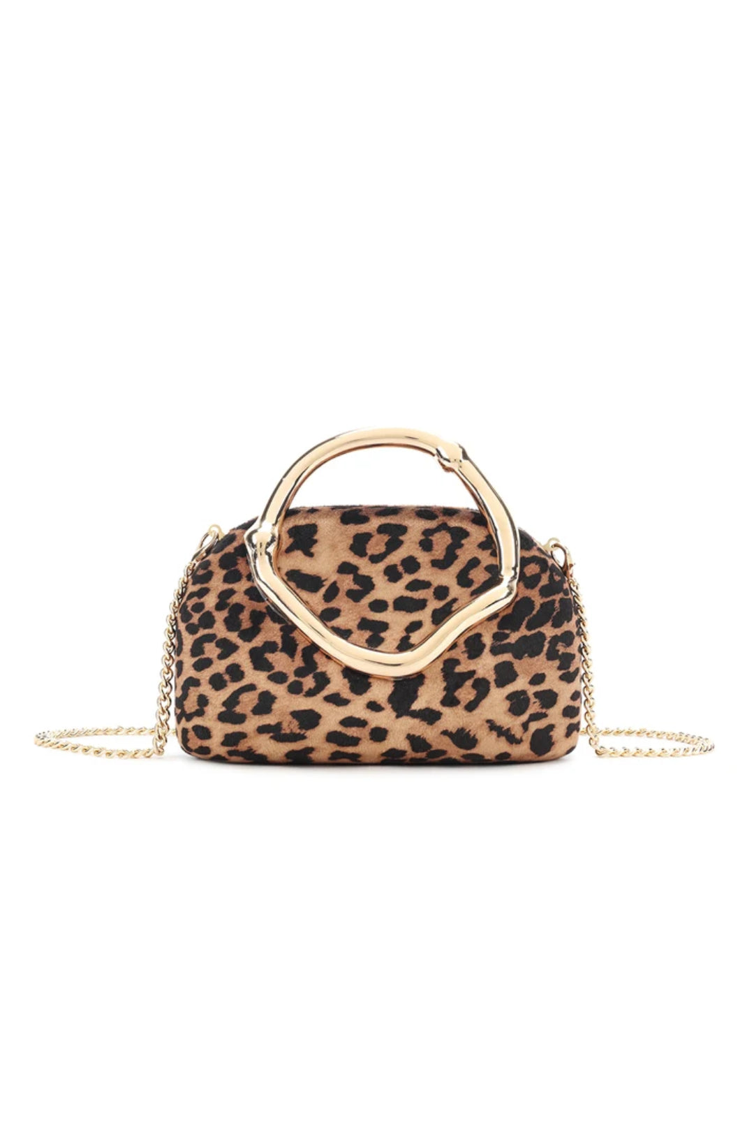 Leopard Print Clutch Bag with Handle Design-0