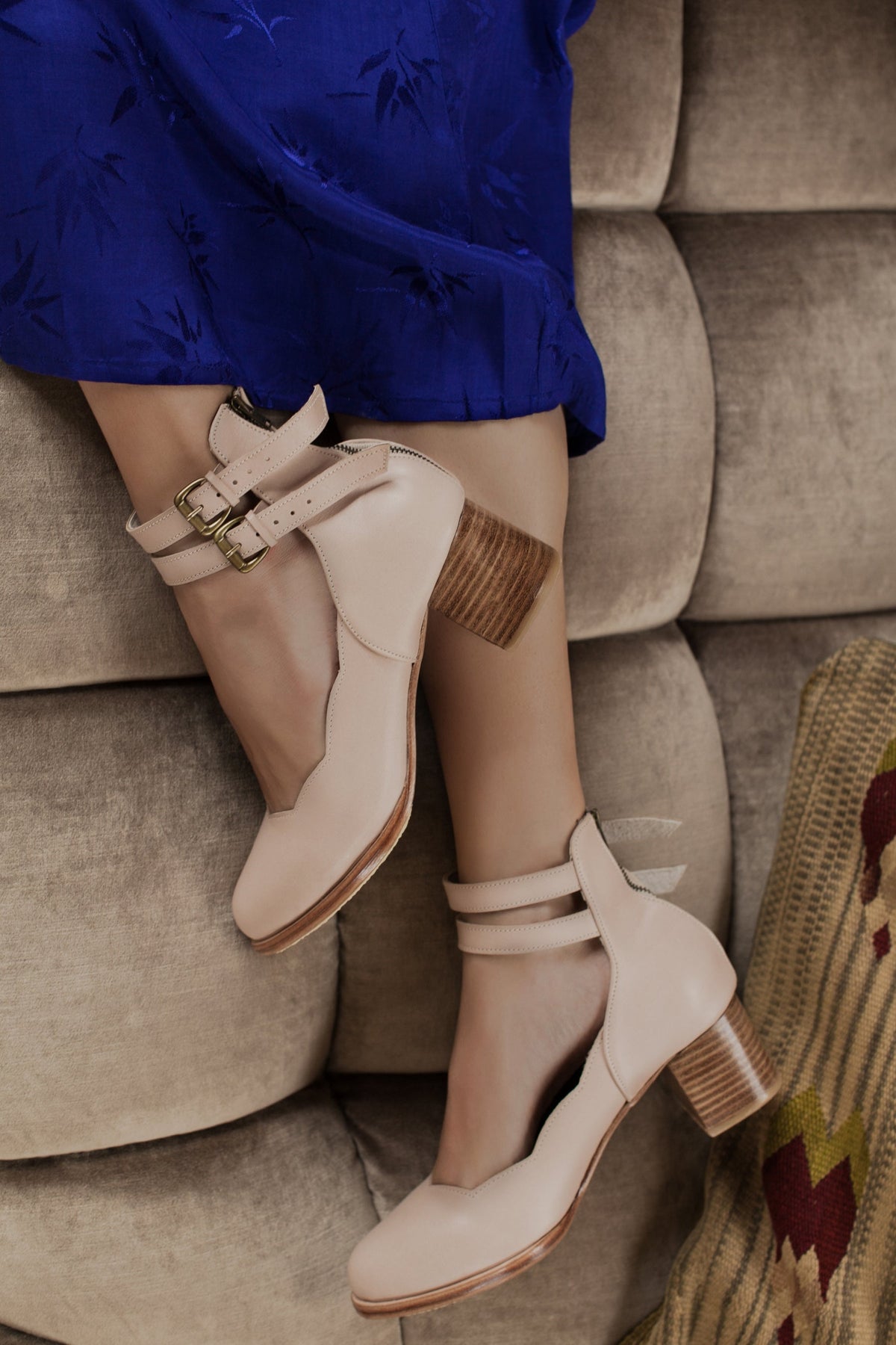Lily Valley Scalloped Leather Heels-0