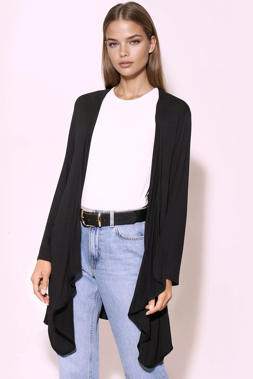 Black Waterfall Cardigan-0