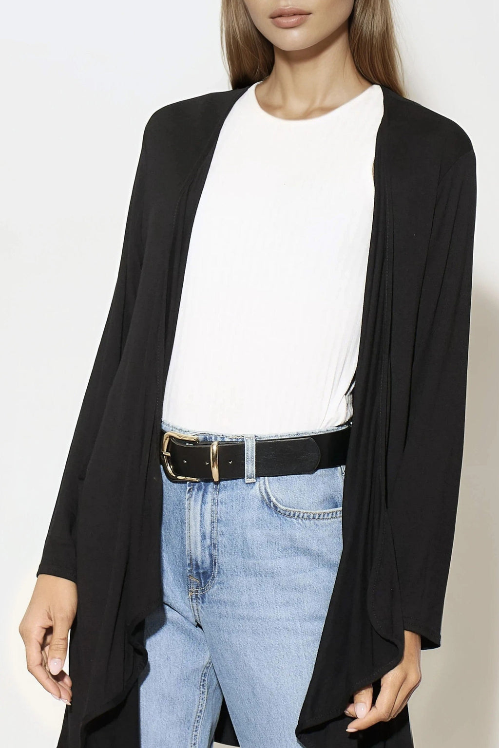Black Waterfall Cardigan-2