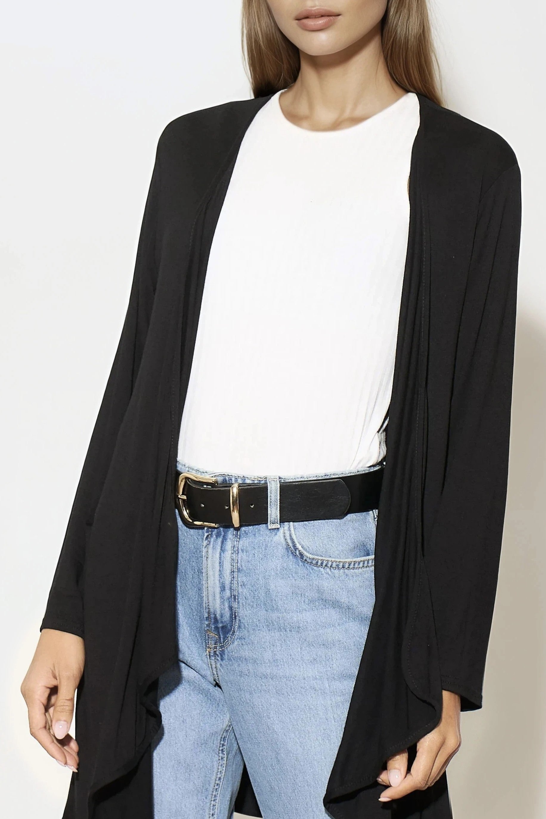 Black Waterfall Cardigan-2