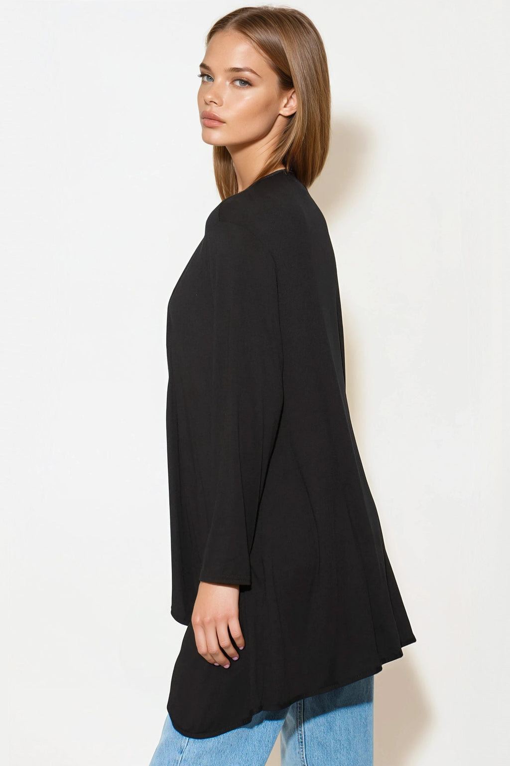 Black Waterfall Cardigan-1