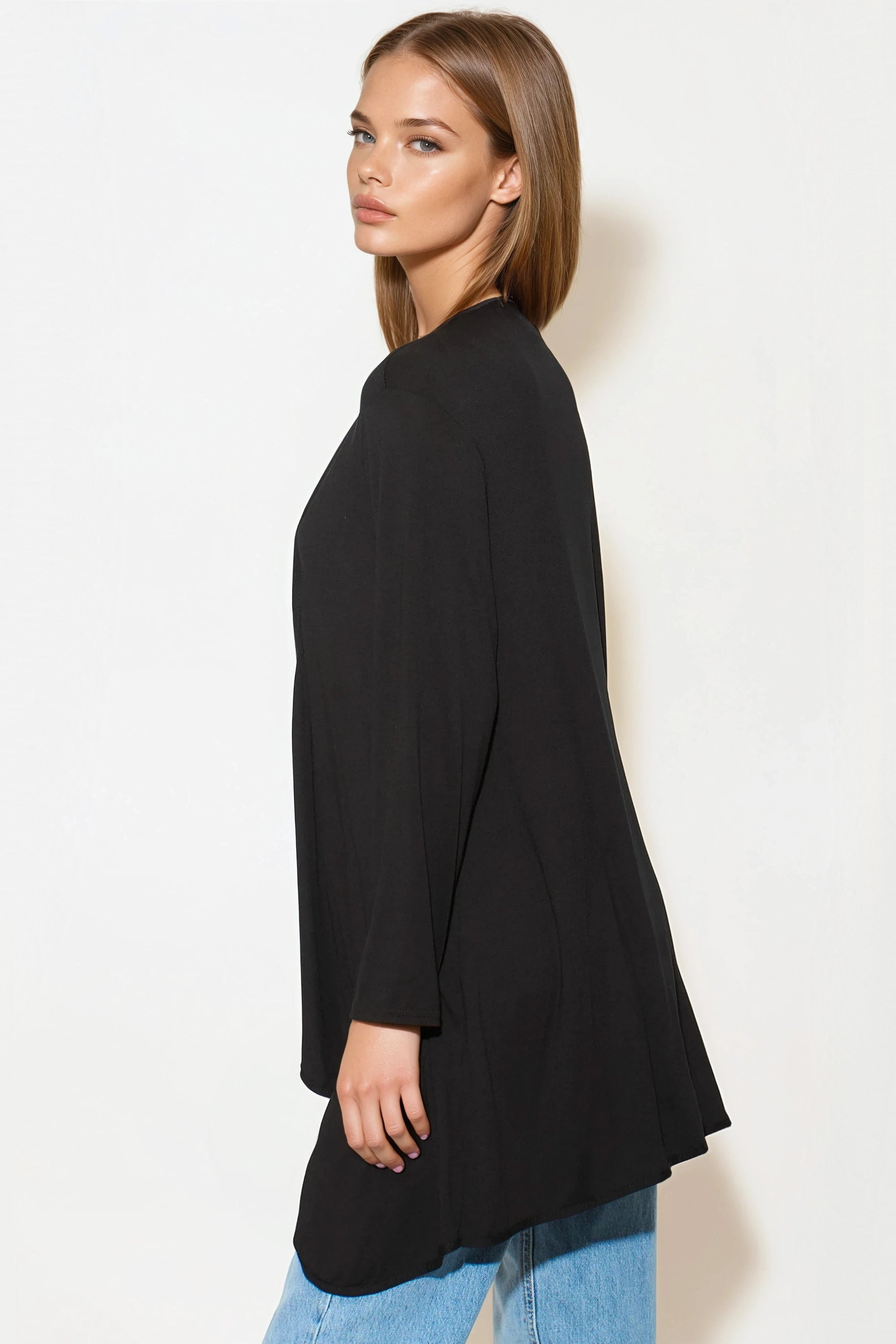 Black Waterfall Cardigan-1