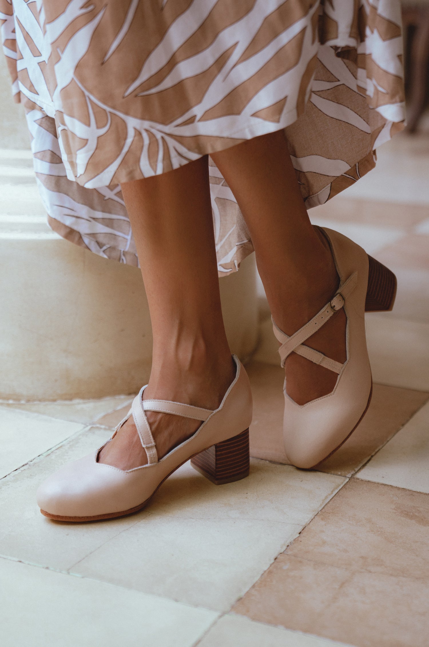 Lotus Criss Cross Leather Heels-0