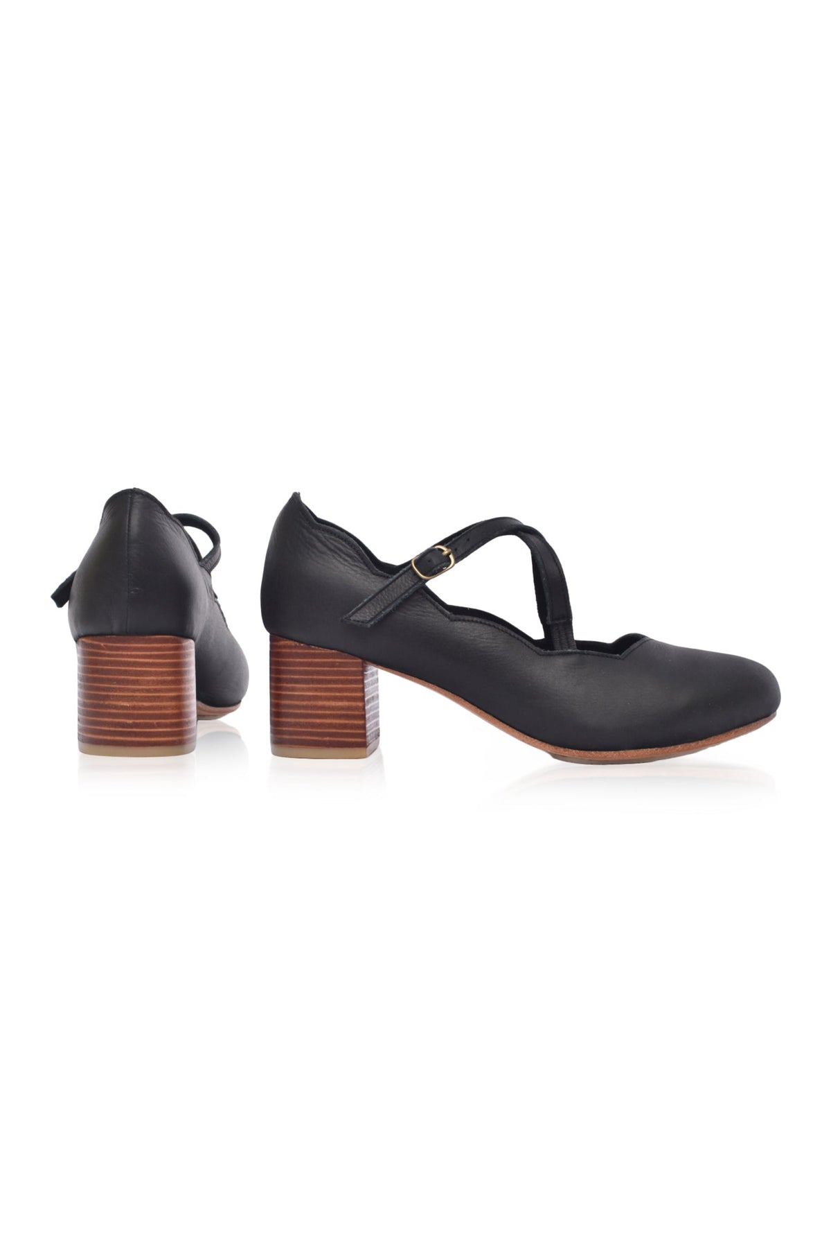 Lotus Criss Cross Leather Heels-3
