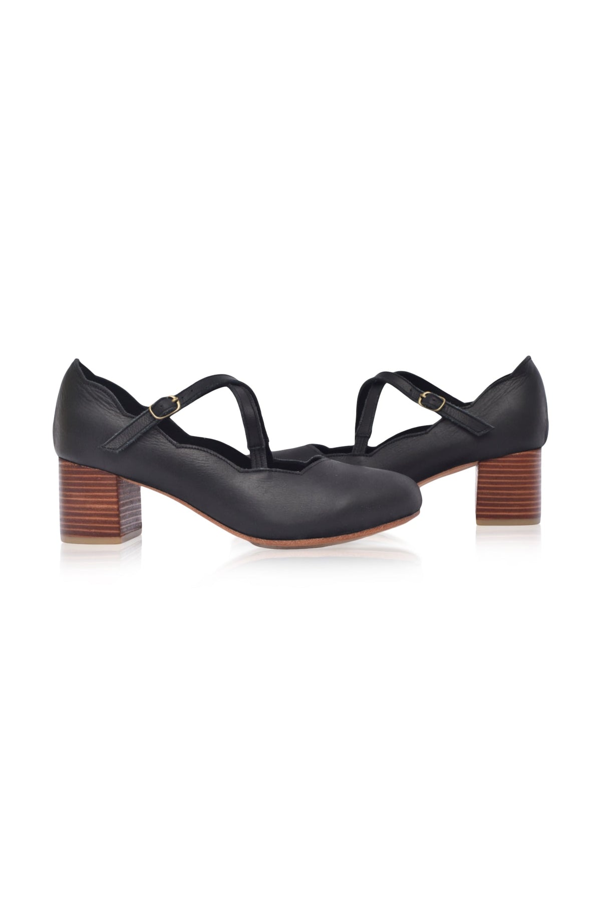 Lotus Criss Cross Leather Heels-4