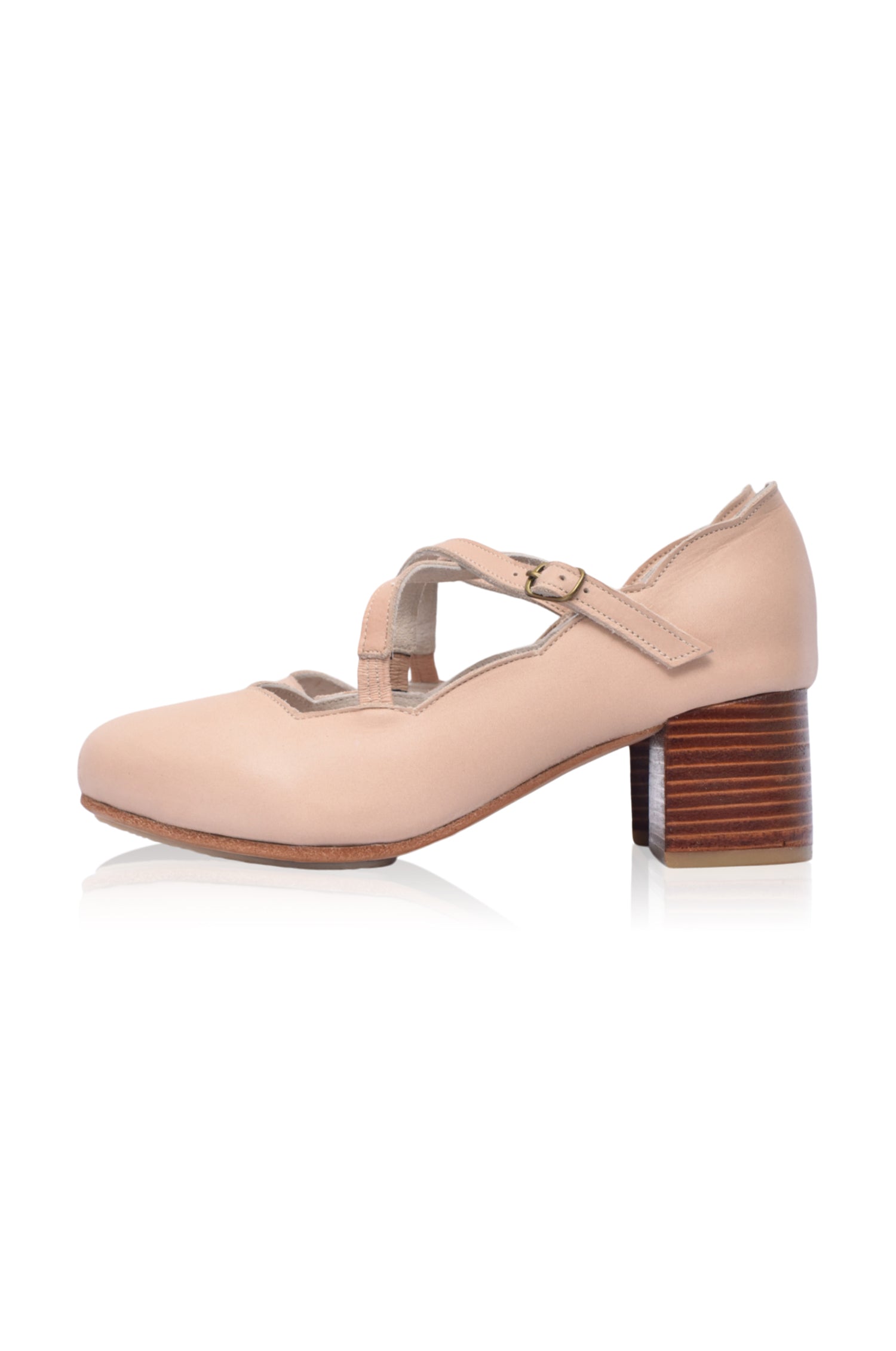 Lotus Criss Cross Leather Heels-5