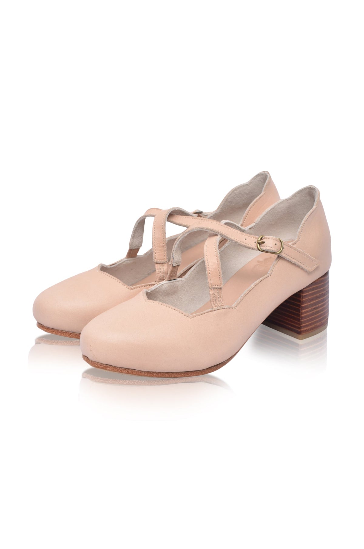 Lotus Criss Cross Leather Heels-2
