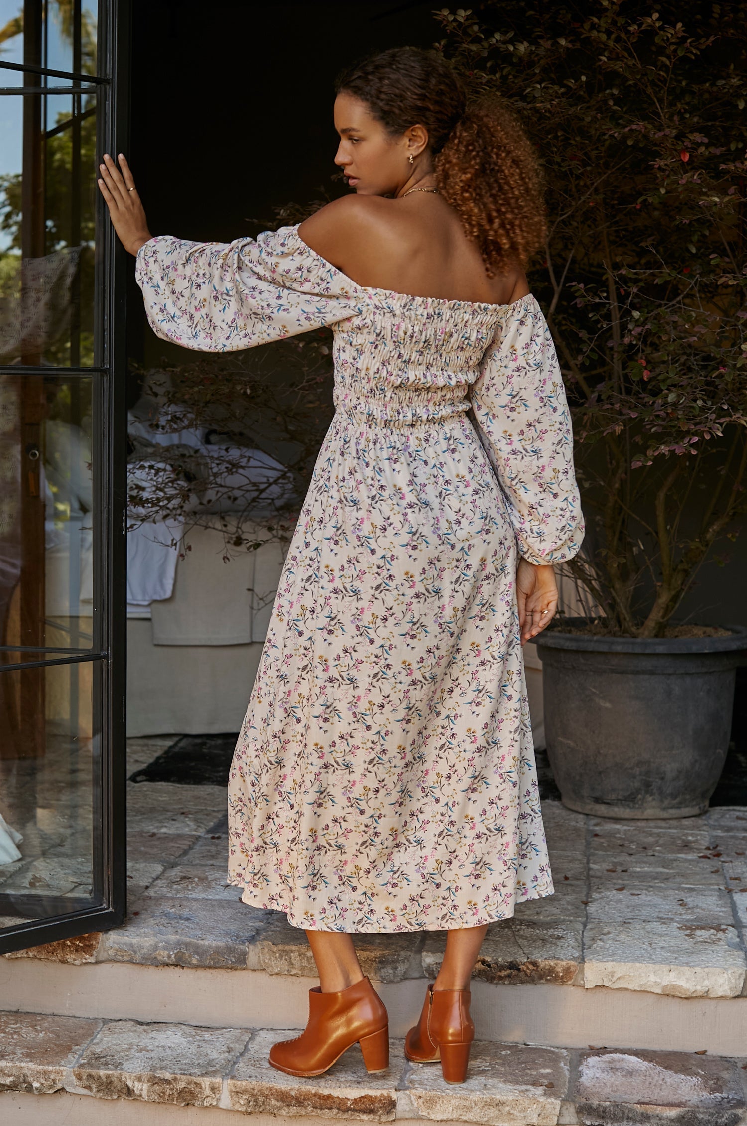 Love Story Smocked Off Shoulder Dress (Sale)-4