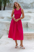Lucciola Smocked Cotton Midi Dress-1