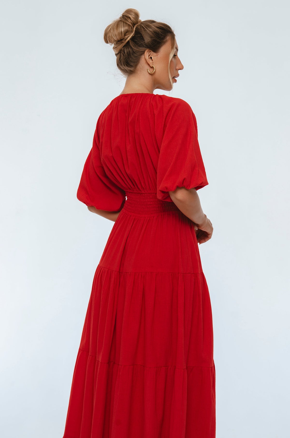 Lucienne Smocked Linen Maxi Dress-3
