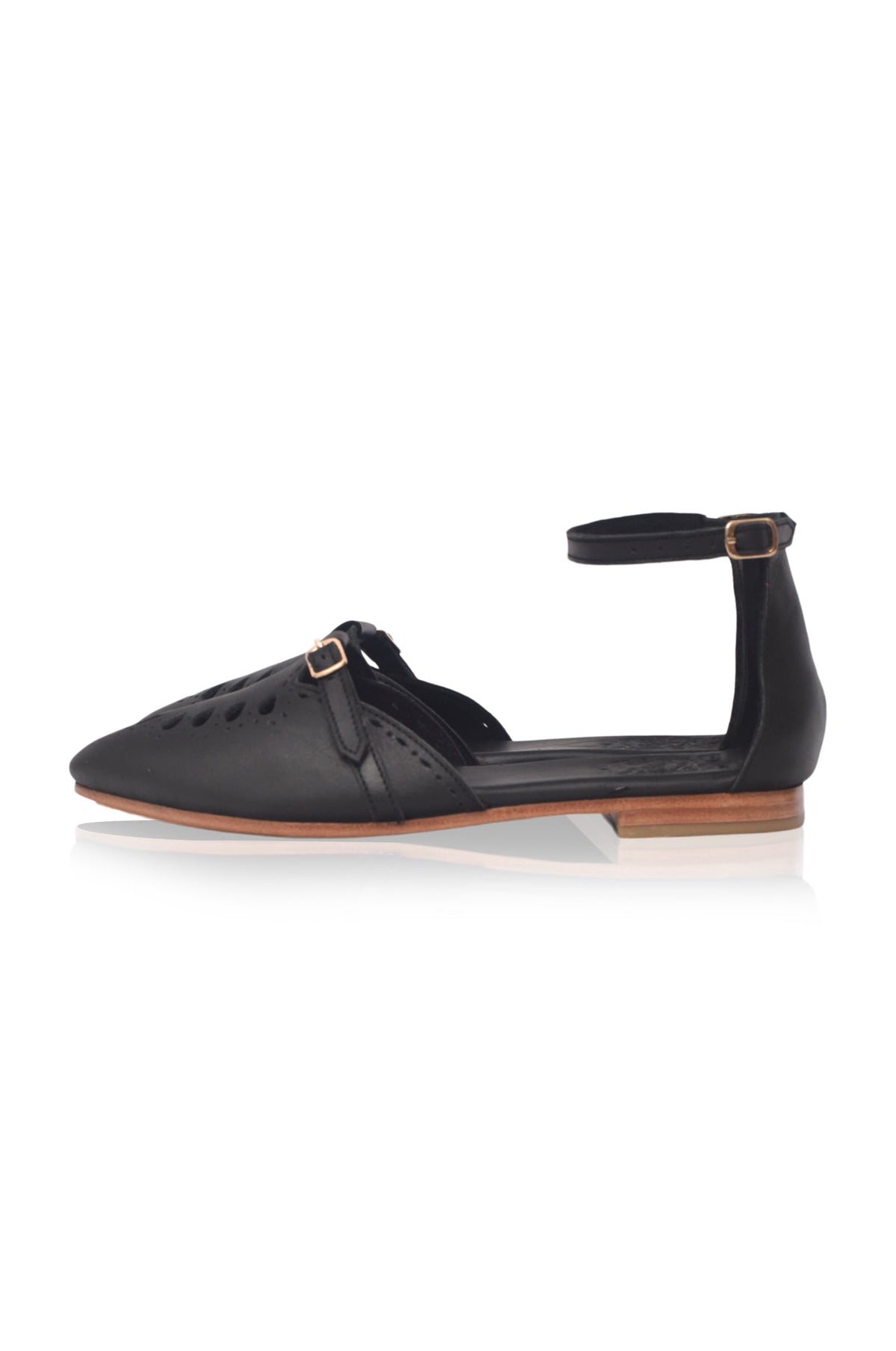 Lycette Pointed Toe Leather Flats-5