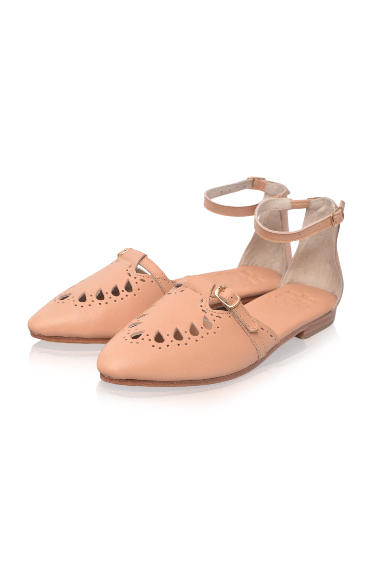 Lycette Pointed Toe Leather Flats-2