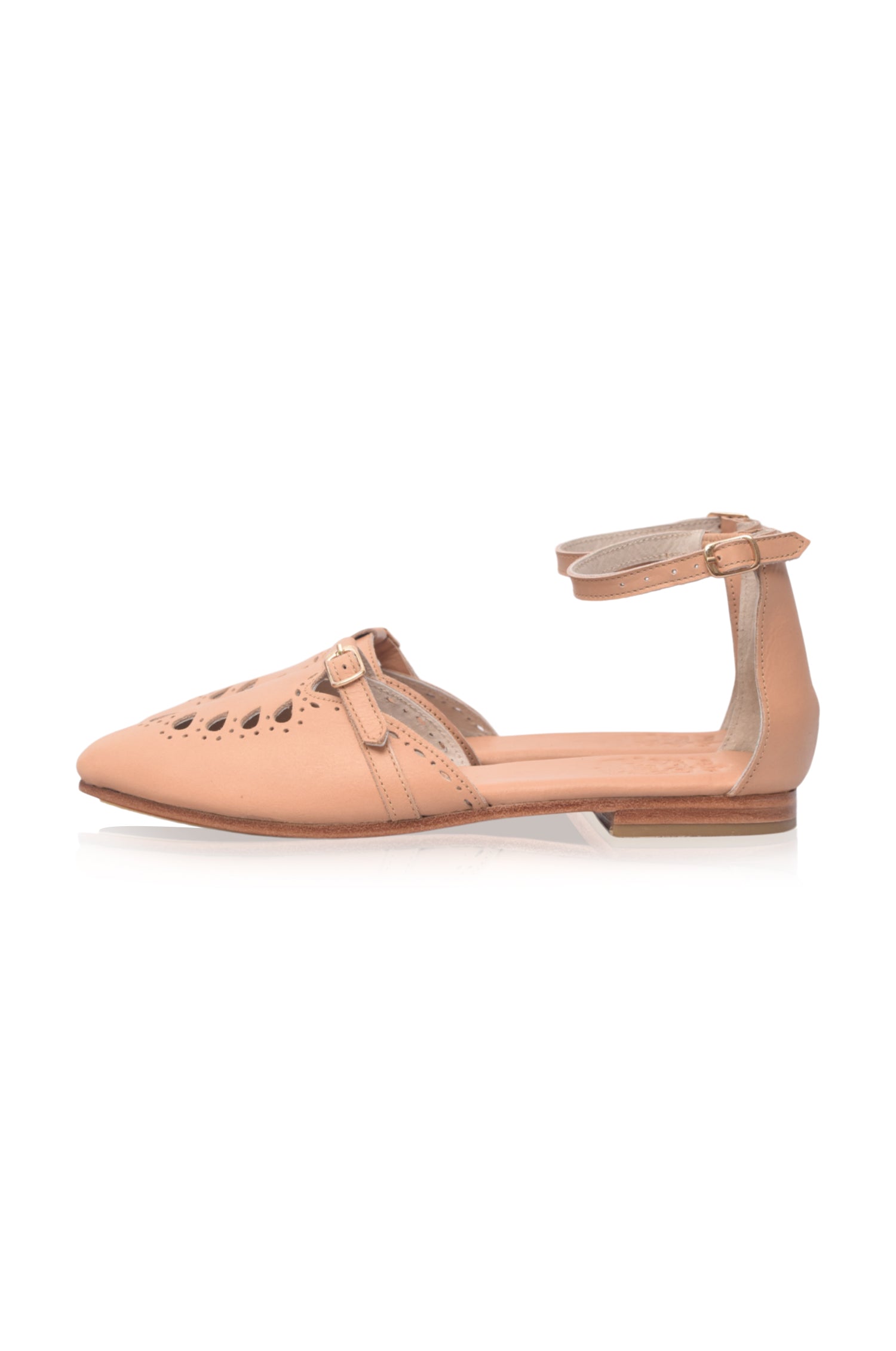 Lycette Pointed Toe Leather Flats-4