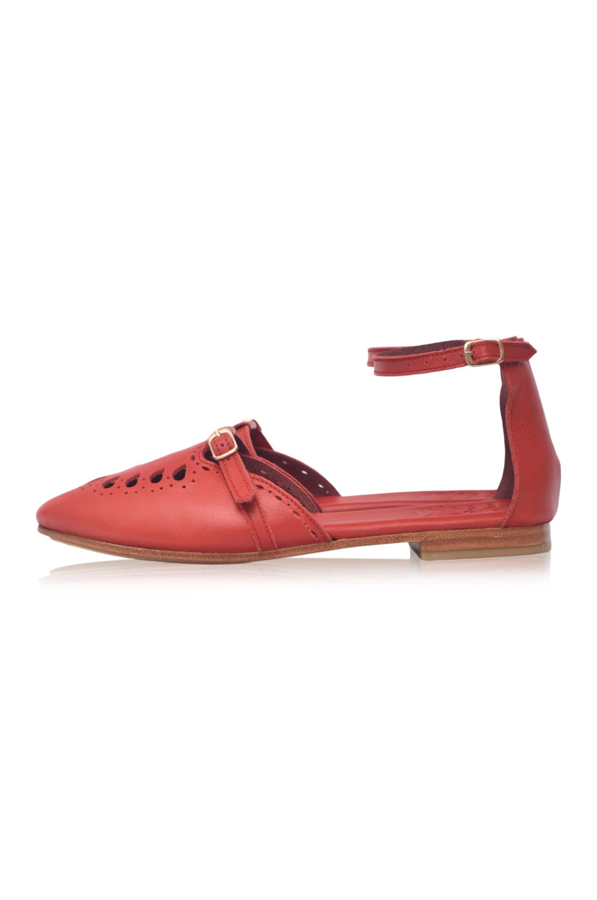 Lycette Pointed Toe Leather Flats-6