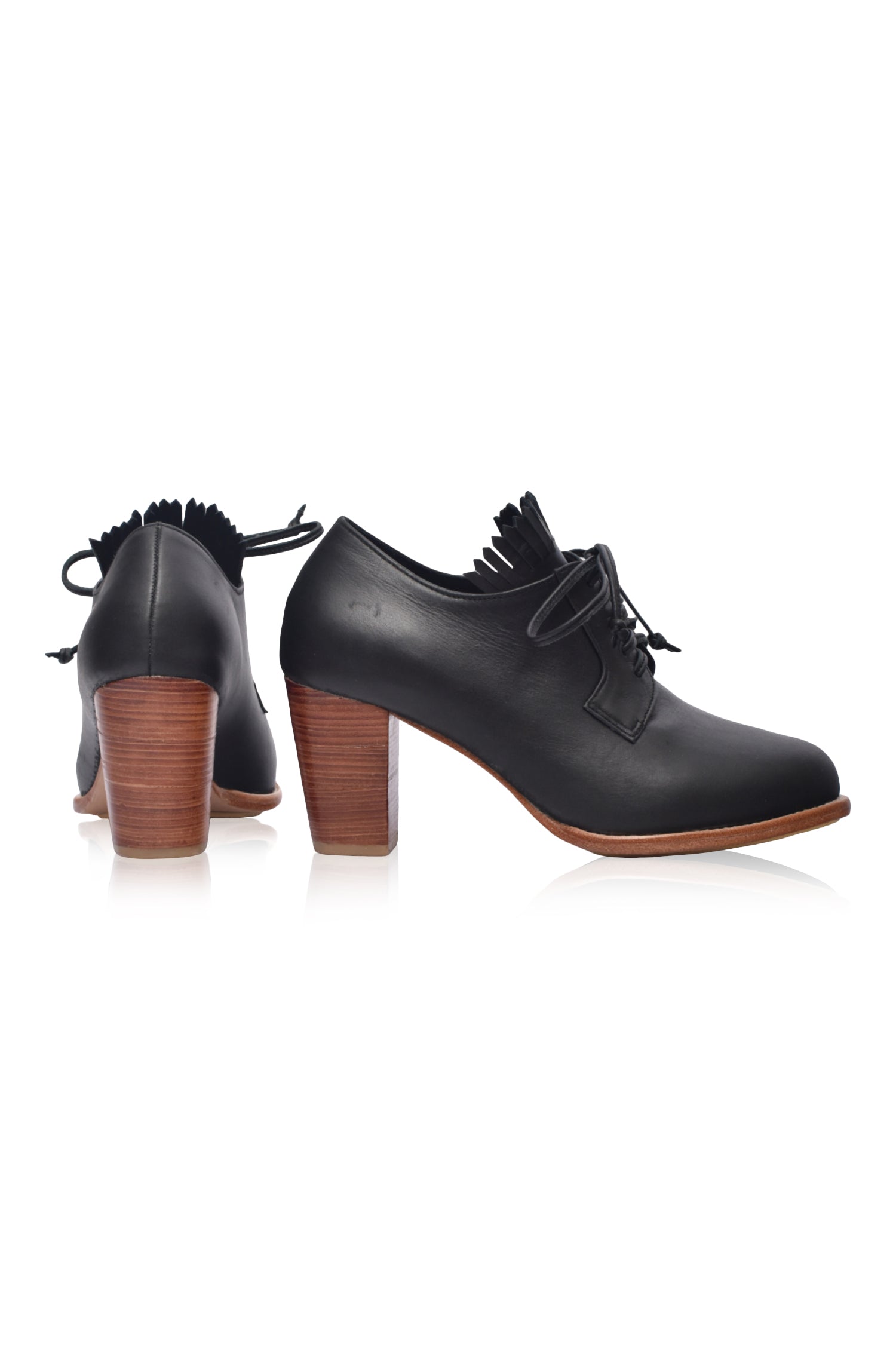 Lyon Lace-Up Leather Oxford Heels-3