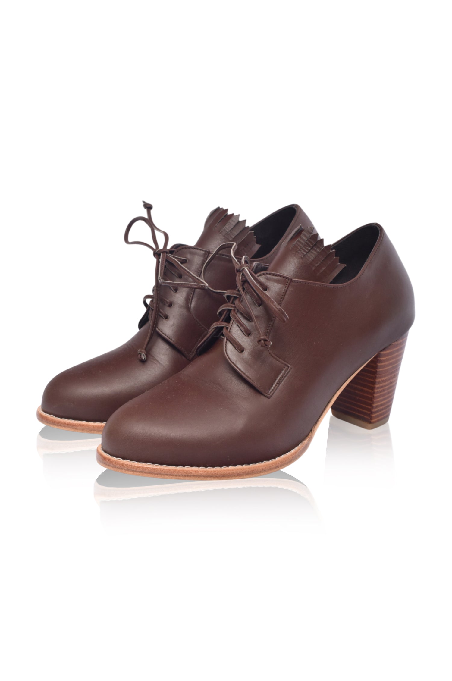 Lyon Lace-Up Leather Oxford Heels-2