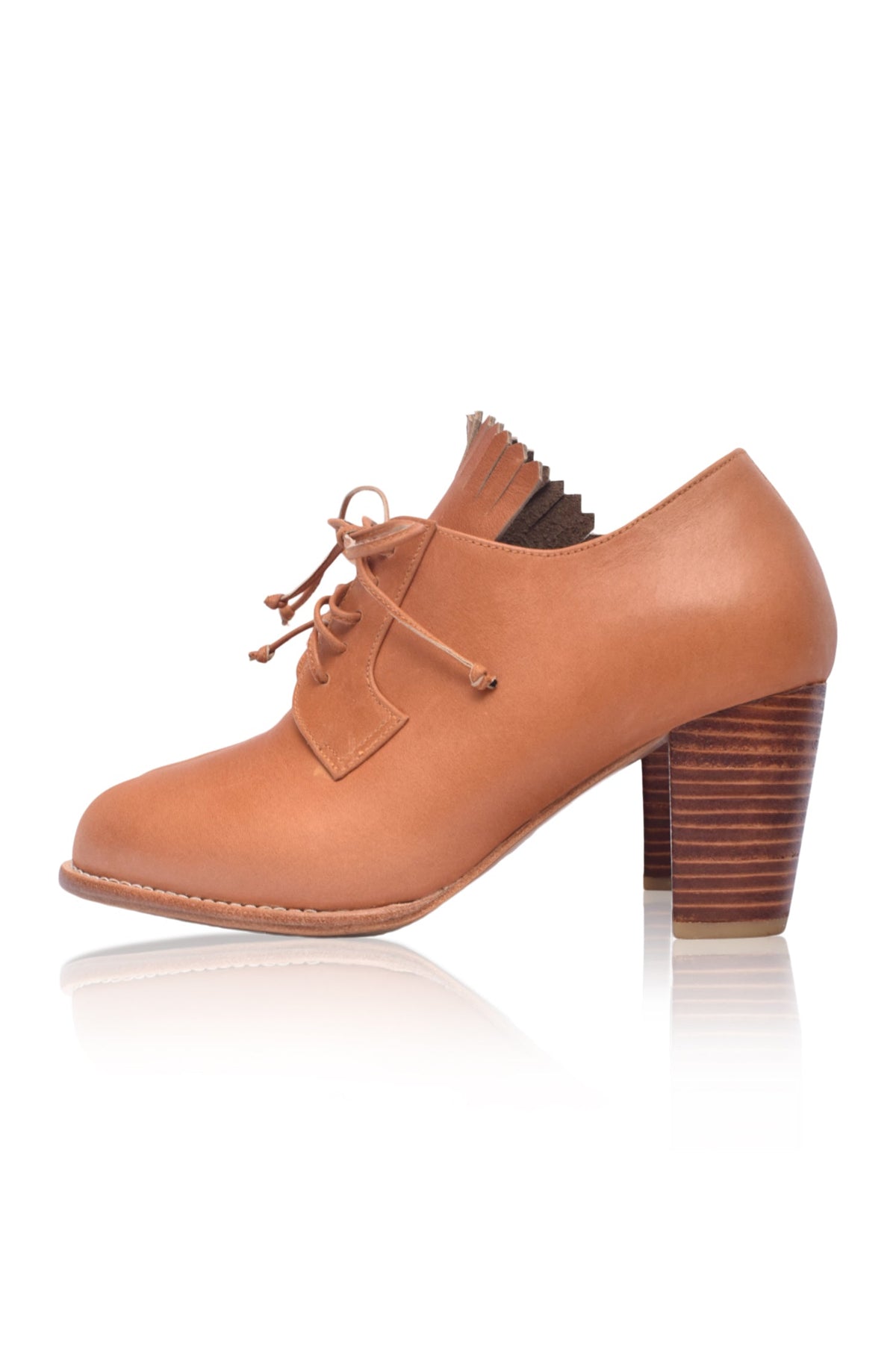 Lyon Lace-Up Leather Oxford Heels-1